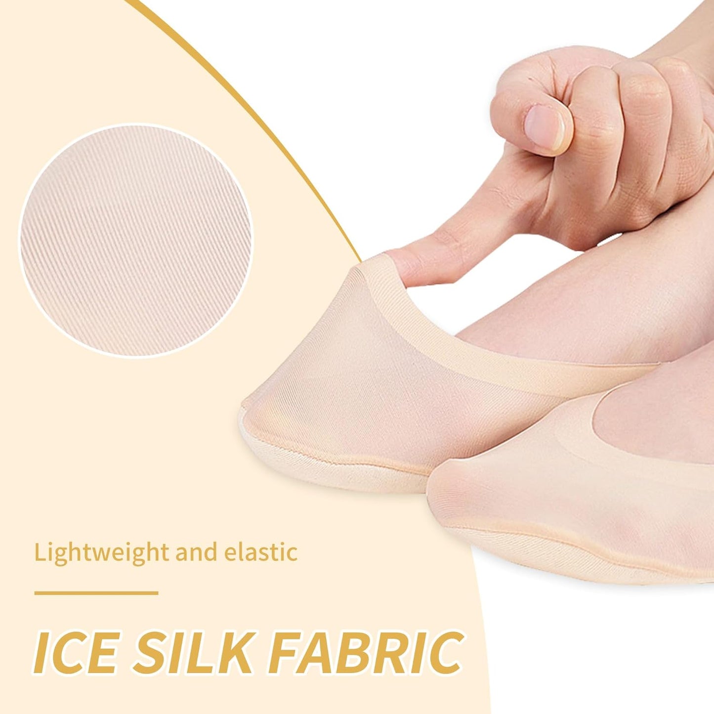 2Pairs Arch Support Socks Woman No Show Liner Socks 3D Padded Sponge Cushion Socks Massage Sock