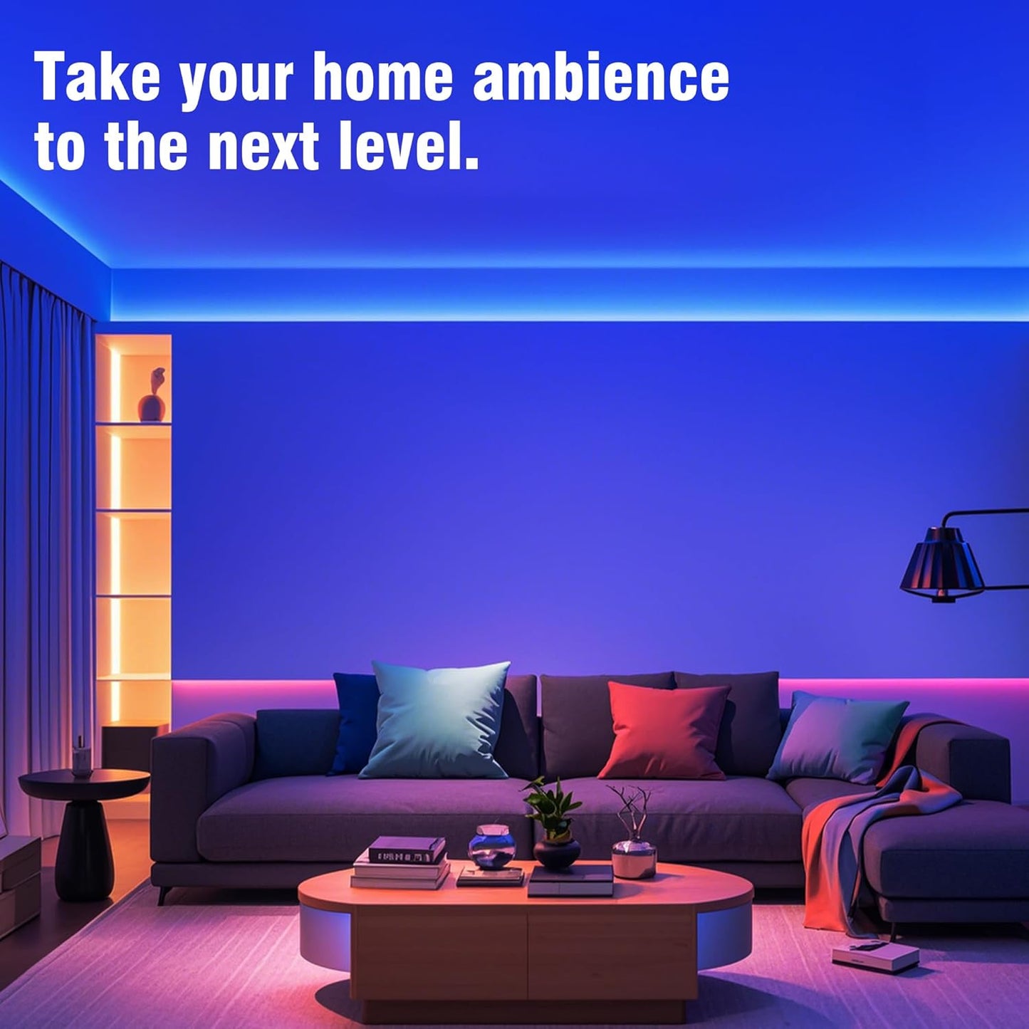 VOLIVO 100ft Led Strip Lights for Bedroom, Color Changing Led Light Strips Kit with Bluetooth App Control and IR Remote, RGB Music Sync Lighting for Room, Home Decor