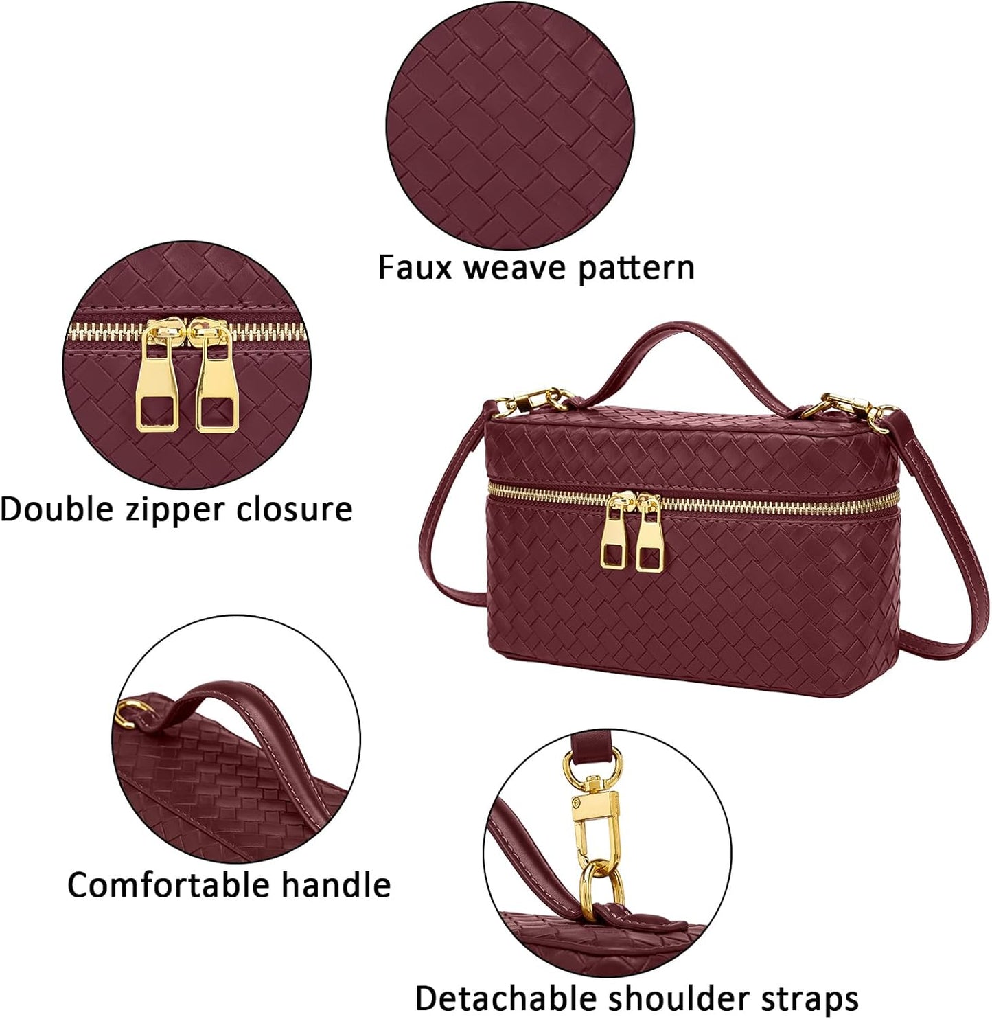 Trendy Shoulder Bags for Women Mini L19 Square Box Satchel Bag Cute PU Leather Crossbody Purse with Adjustable Strap