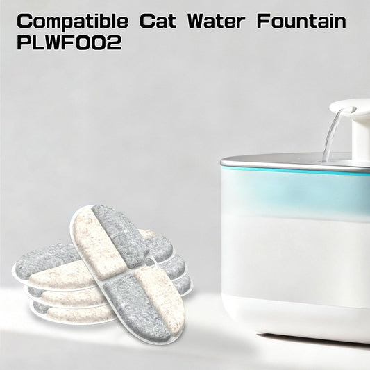 Cat Water Fountain Filters, PLWF002 Replacment Filter Compatible with Pet Water Fountain, 8 Pack with 8 Filter Sponges
