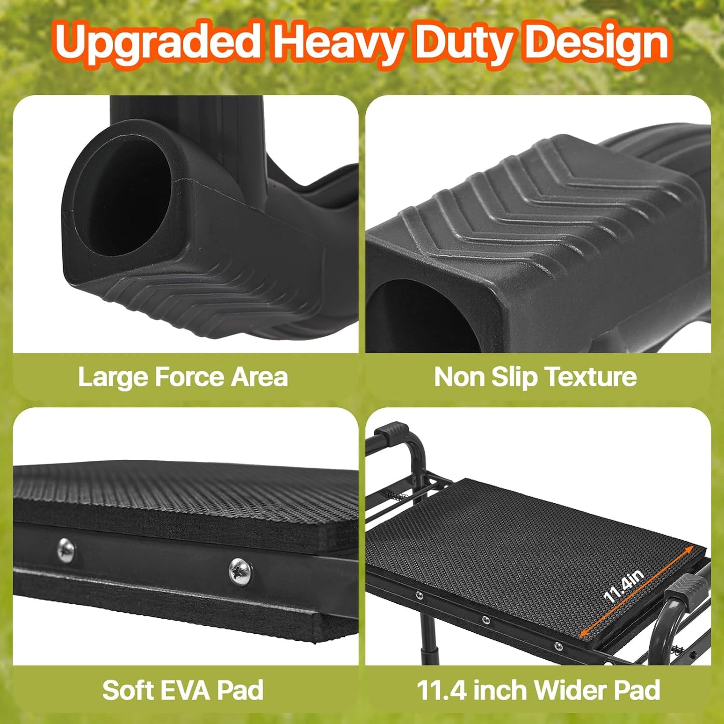 Garden Kneeler and Seat Heavy Duty, Wider and Thicker Kneeling Pad for Foldable Gardening Stool with 2 Tool Pouches, Gardening Gifts Tools for Women Mom Men Seniors