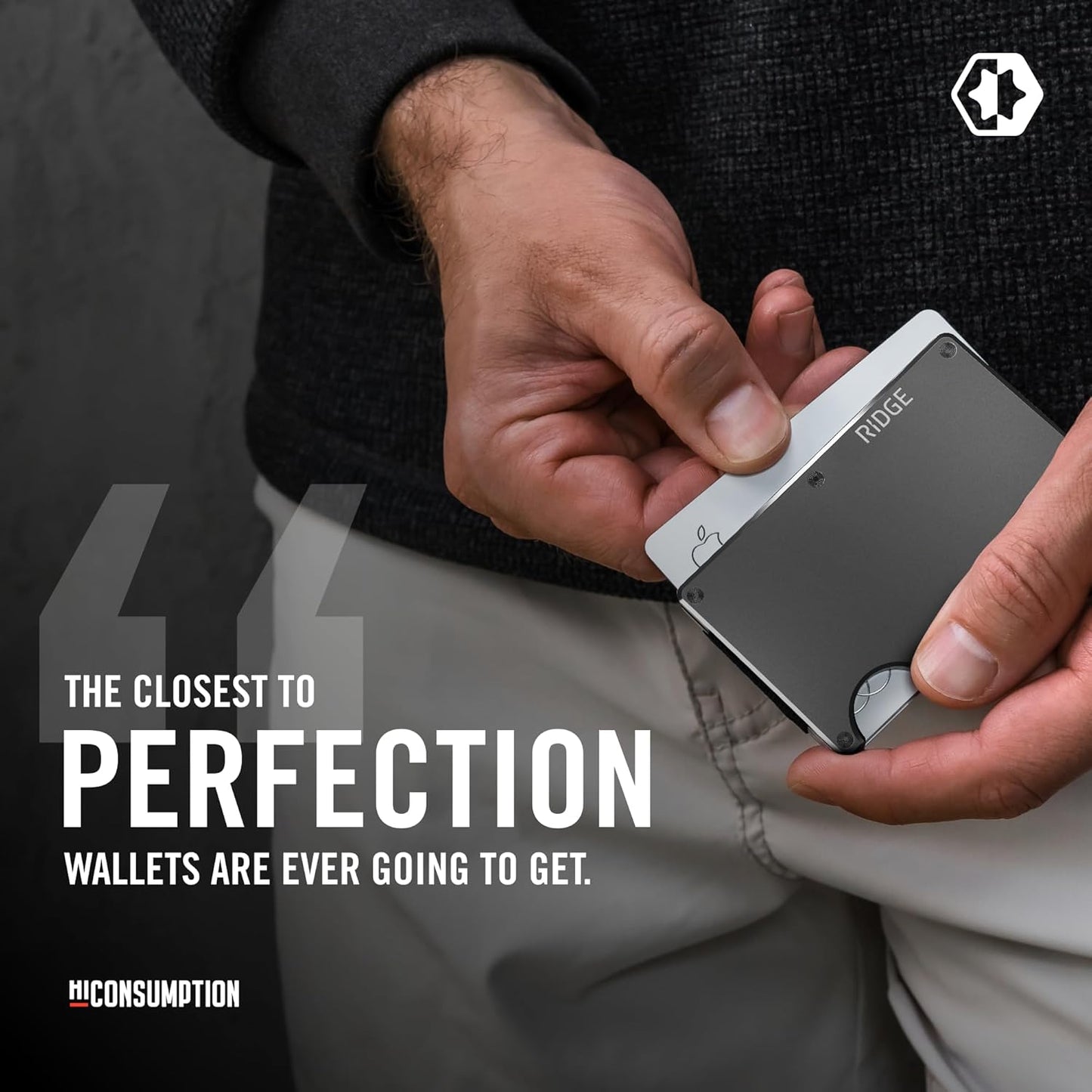 Ridge Wallet for Men - Slim Minimalist Compact Wallet and Card Holder, RFID Protected Front Pocket Wallets for Men with Integrated Cash Strap
