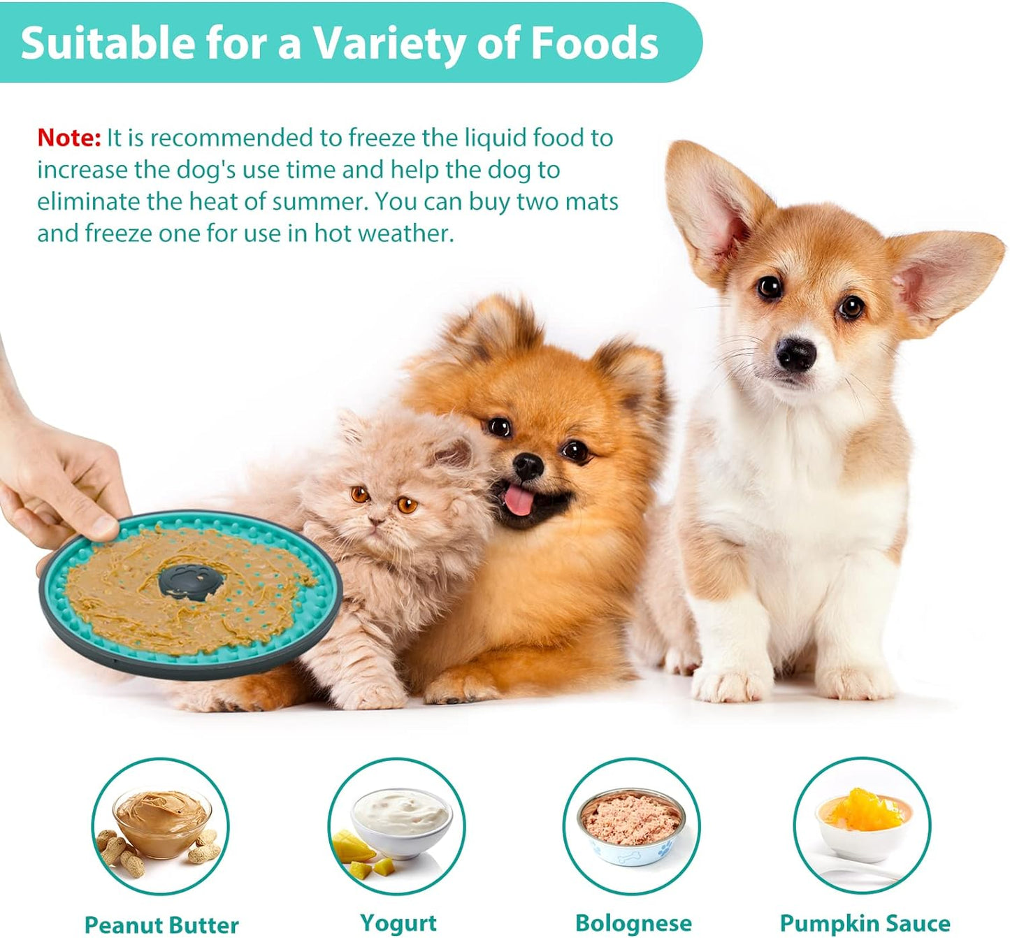Lick Mat for Dogs, Dog Crate Lick Pads Slow Feeder, Lick Pad Crate Training Toy Crate Lick Plate,Very Suitable Peanut Butter, Treats Yogurt, Bolognese, for Boredom Relief Licking Pad
