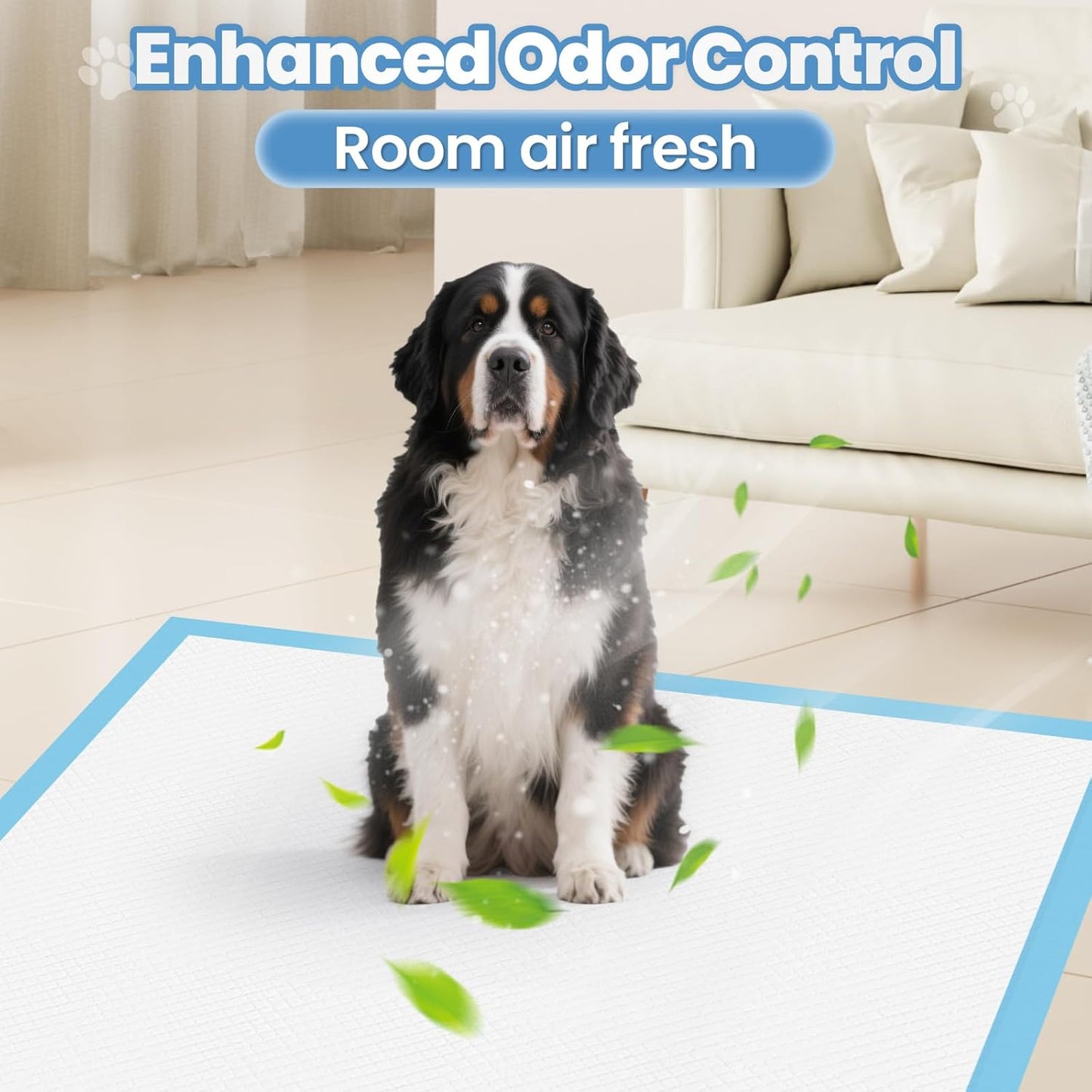 Bulubaky Heavy Absorbent Enormous 54"x37" Pee Pads for Large Dogs, Quick Dry Disposable Puppy Pee Pads, Thicken Strong Leak-Proof Backing Dog Pads 30Counts