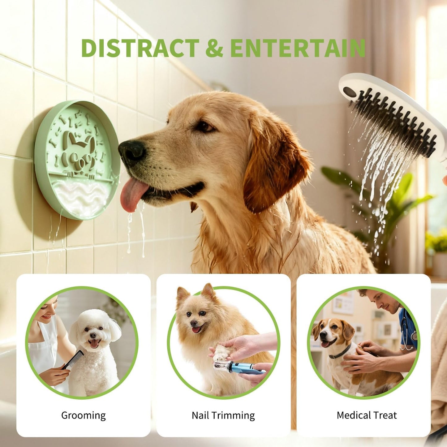 Slow Feeder Dog Bowl with Non-Slip Base, Silicone Puzzle Dog Food Bowl with Unique Design, Slow Feeding Bowl for All Types of Dogs Cats, Interactive Slow Eating, BPA-Free