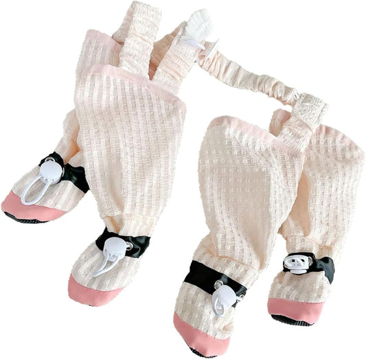 Anti Dirt Pants for Dog, Suspenders Boot, Shoes Leggings, Slip Dogs Paws Protector for Rain Snow Walking Slip Boot Sock for Small Paws Protector