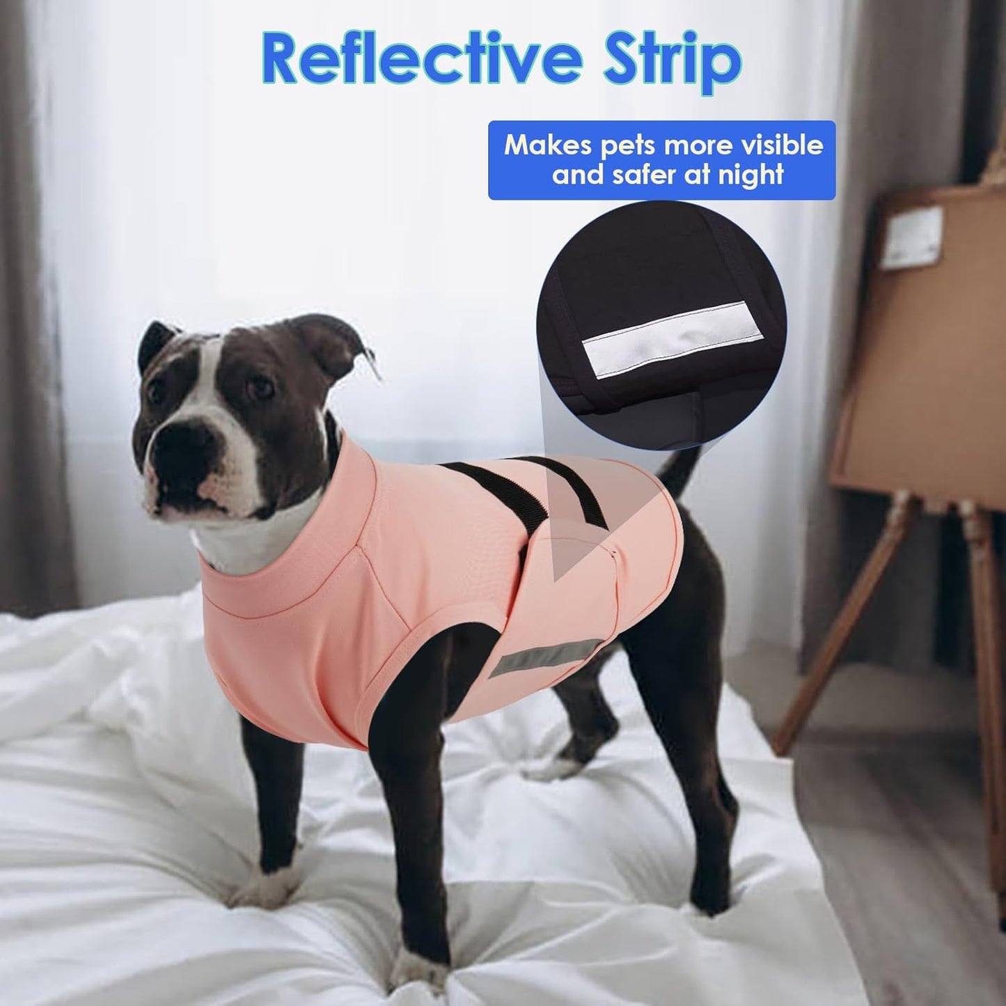 MIGOHI Dog Anxiety Relief Coat,Comfort Anxiety Vest for Dogs,Adjustable Dog Anxiety Calming Wrap for Fireworks,Thunderstorm,Travel,Separation,Anxiety Jacket for Medium Dogs,M,Pink
