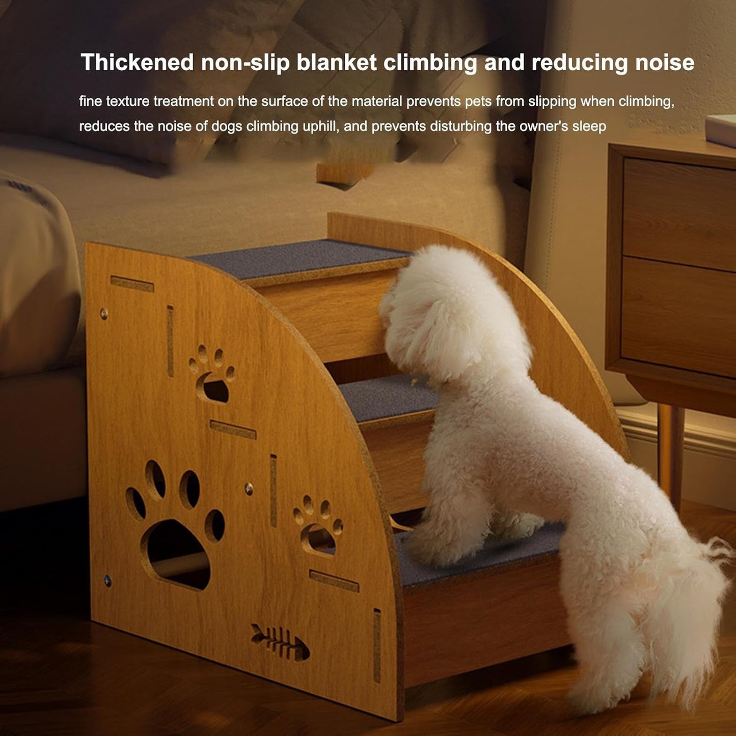 Dog Bed Stairs, Dog Steps Ramp Indoor Pet Stairs, Non-Slip Cat, Pet Steps Wooden, High Bed Climbing, Supplies