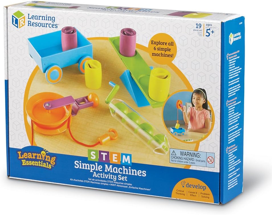 Learning Resources STEM Simple Machines Activity Set, Hands-on Science Activities, 19 Pieces, Ages 5+