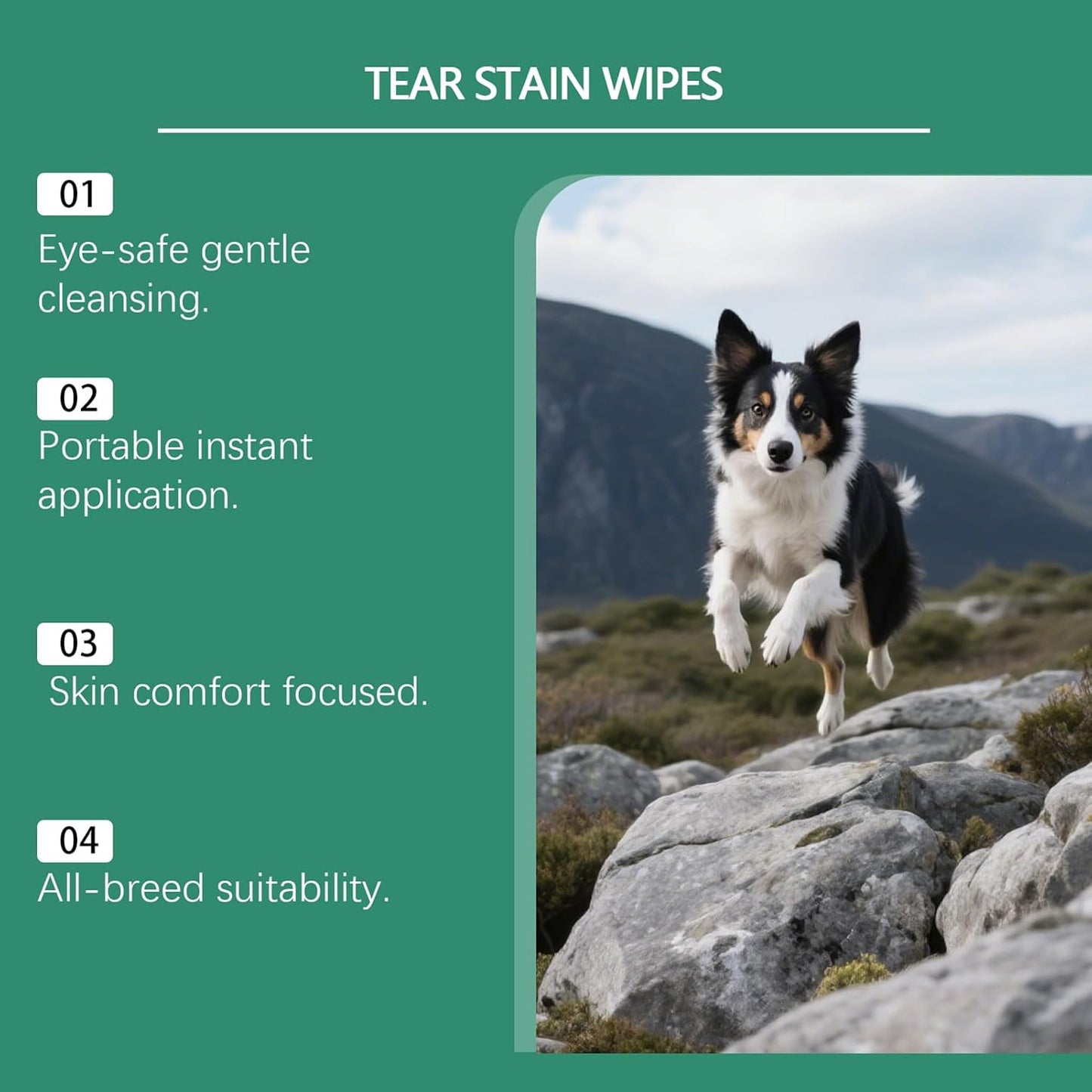 Pet Eye Cleaning Pads - Soft Wipes for Tear Stain Removal | Convenient Grooming Sheets for Cats and Dogs, Skin and Coat Care, Portable Travel Pack for Parks, Gardens, Family Trips, Shelters, Apartment