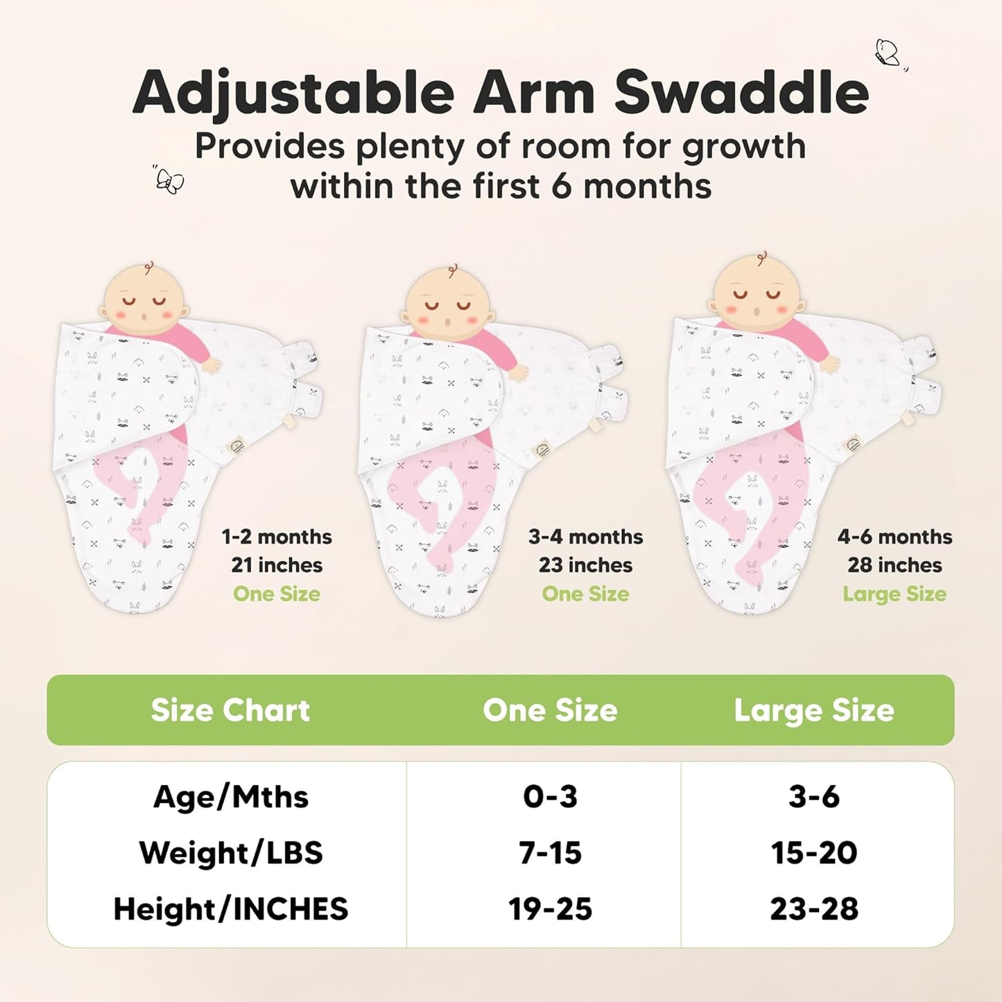 KeaBabies 3-Pack Swaddles for Newborns, Girls, Boys with Hats - Organic Soft Baby Sleep Sacks, Breathable Baby Swaddle 3-6 Months Beanies Set, Premie Infant Sleep Sack 0-3 Months (Nordic)