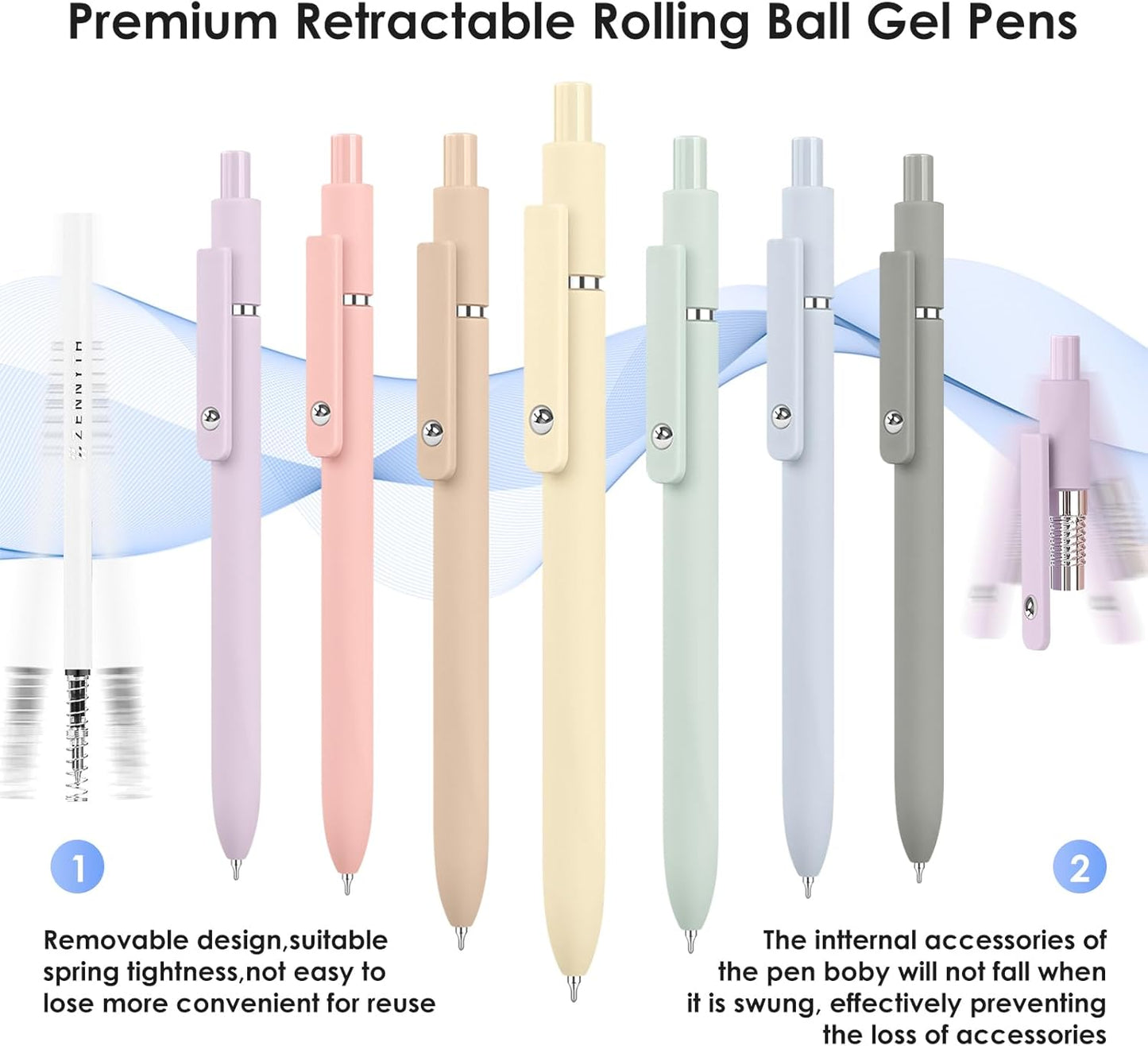 Gel Pens, 7pcs 0.5mm Quick Dry Black Ink Fine Point Smooth Writing Pens, Easter Pens, Easter Basket Stuffers, Cute Teacher Work Desk Accessories Office School Supplies Gifts for Nurse Women Student