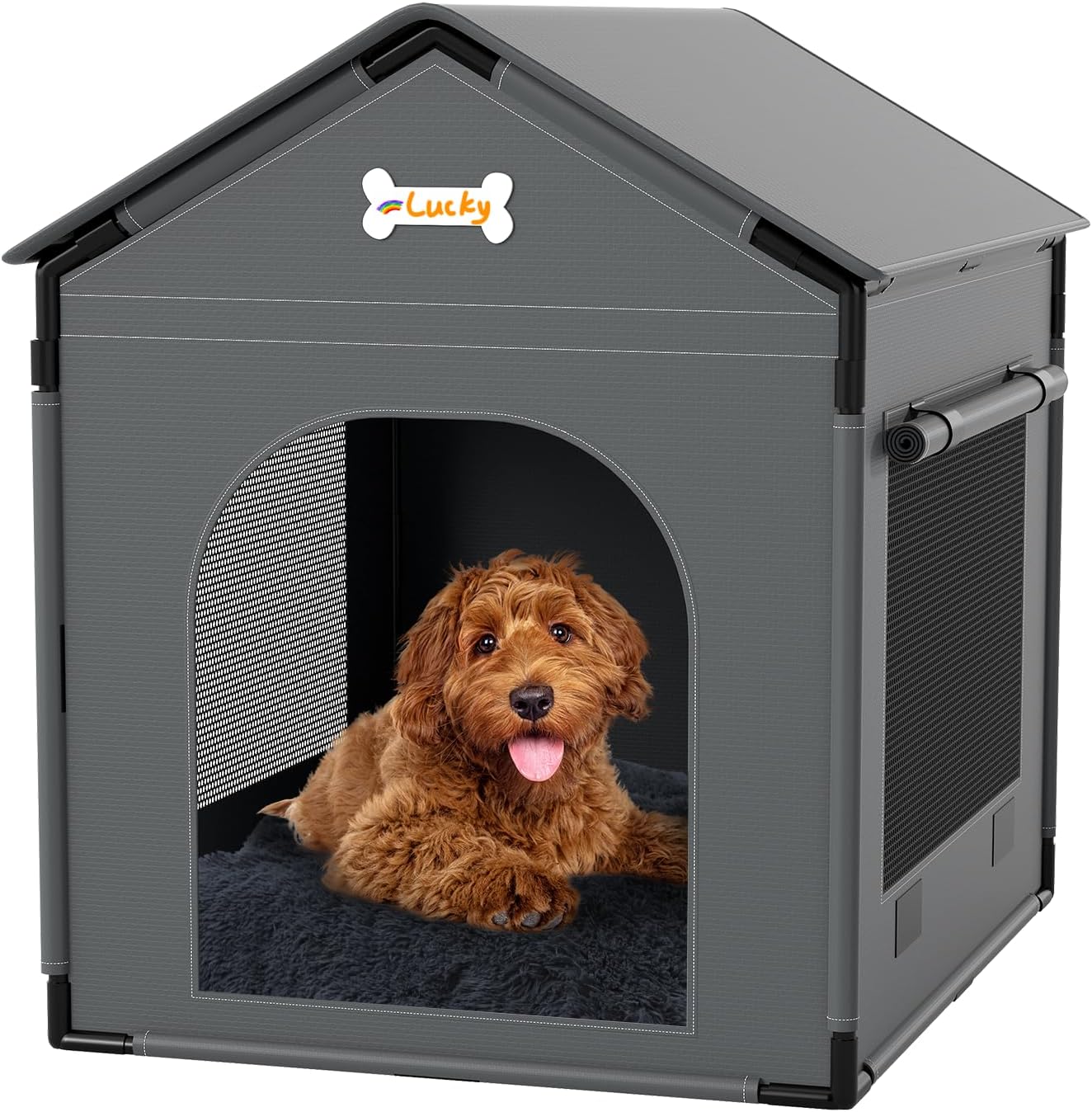 Large Dog House Indoor Dog Kennel Bed Mat with Cushion for Small Medium Large Dogs Cats, Winter Warm Cat Nest Puppy Cave Sofa Pet Products Easy Assembly