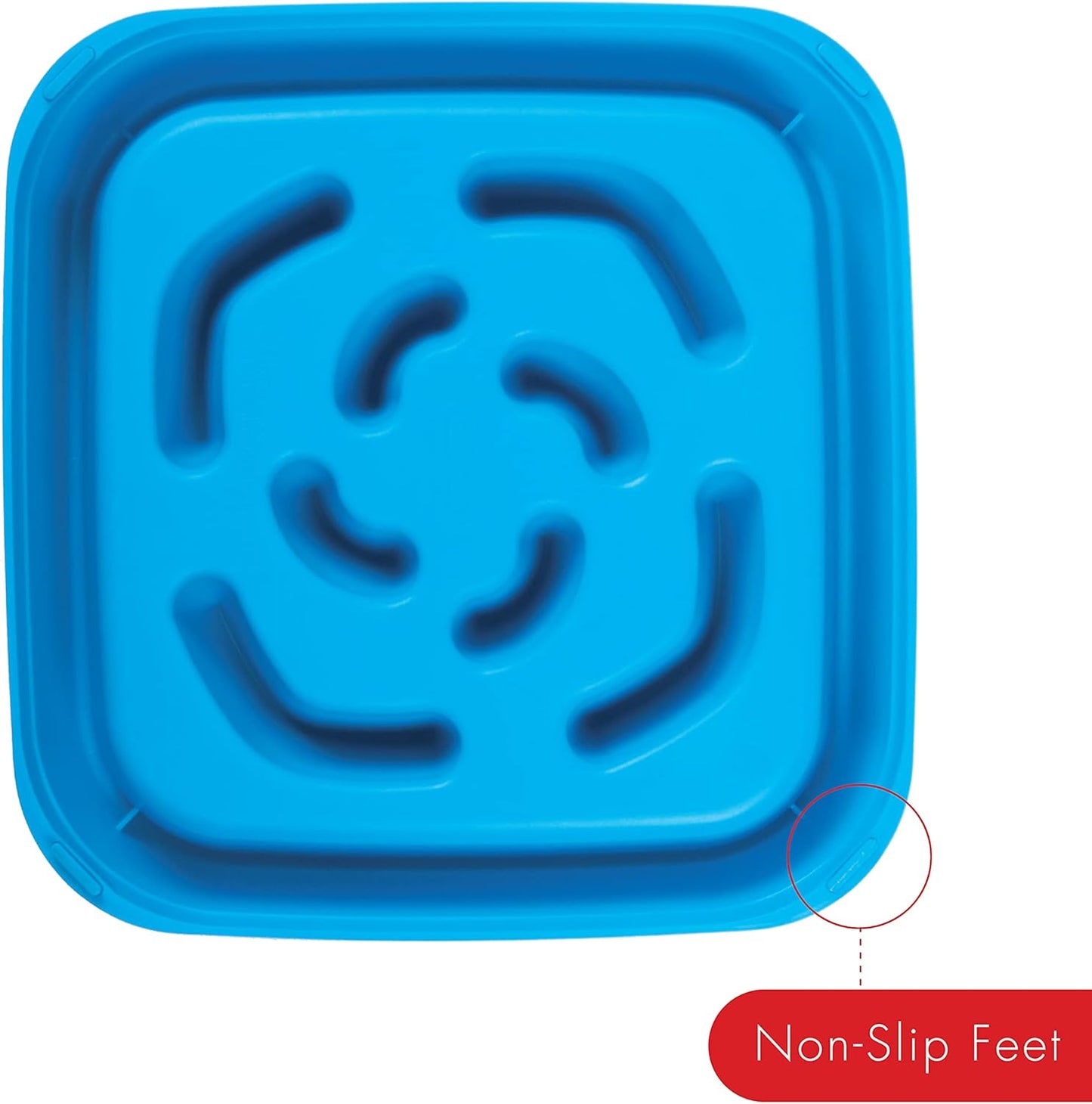 Dexas Seek and Snack Slow Feeder Maze with Non Slip Feet, 6 Cup Capacity, Blue (PW3062194)