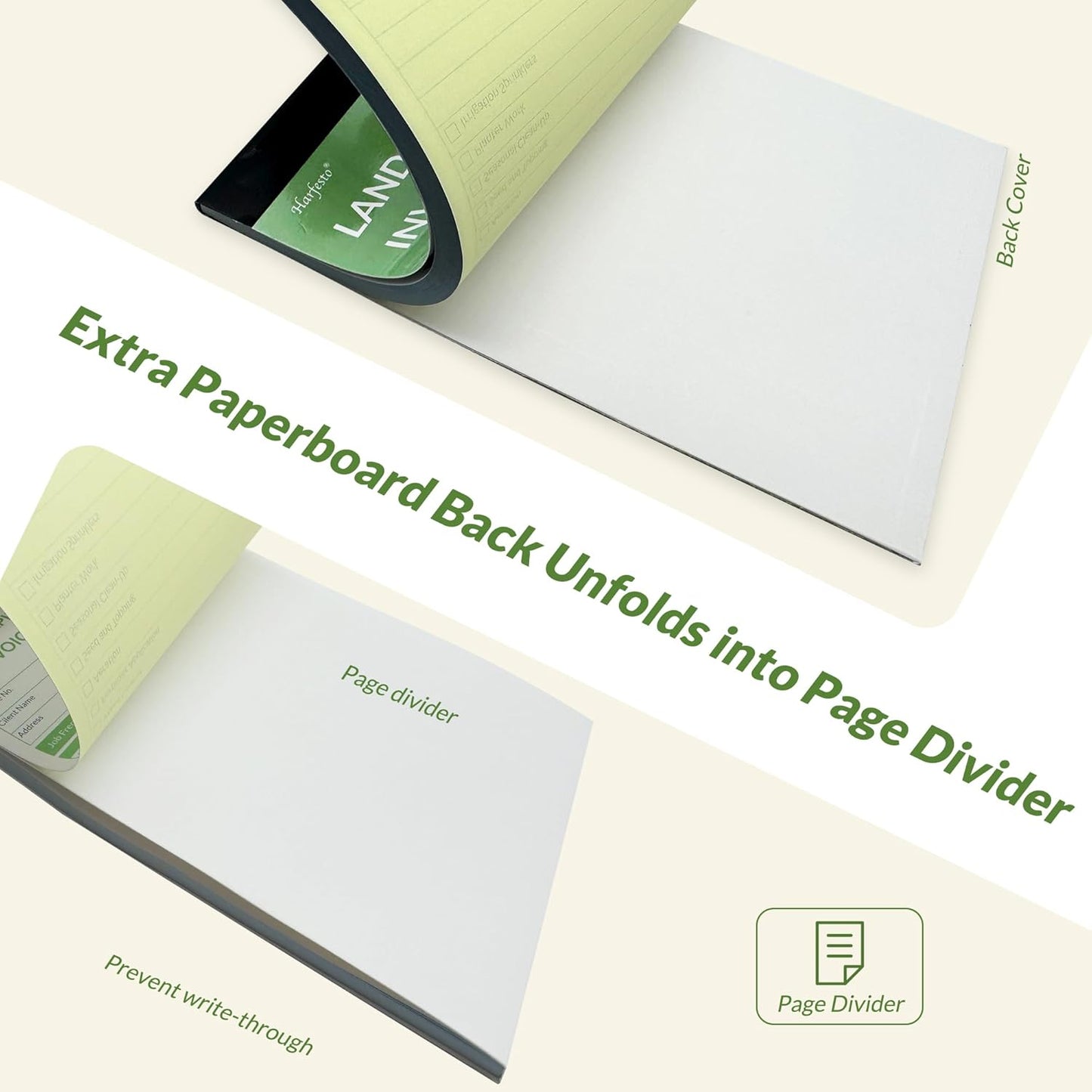 Professional Garden Invoice Receipt Book, Landscaping Invoice Book for Small Business - 5.7 X 8.3 in, 2-Part Carbonless Work Order Forms, 200 Sets (4 Books) - Lawn Care Equipment Accessories