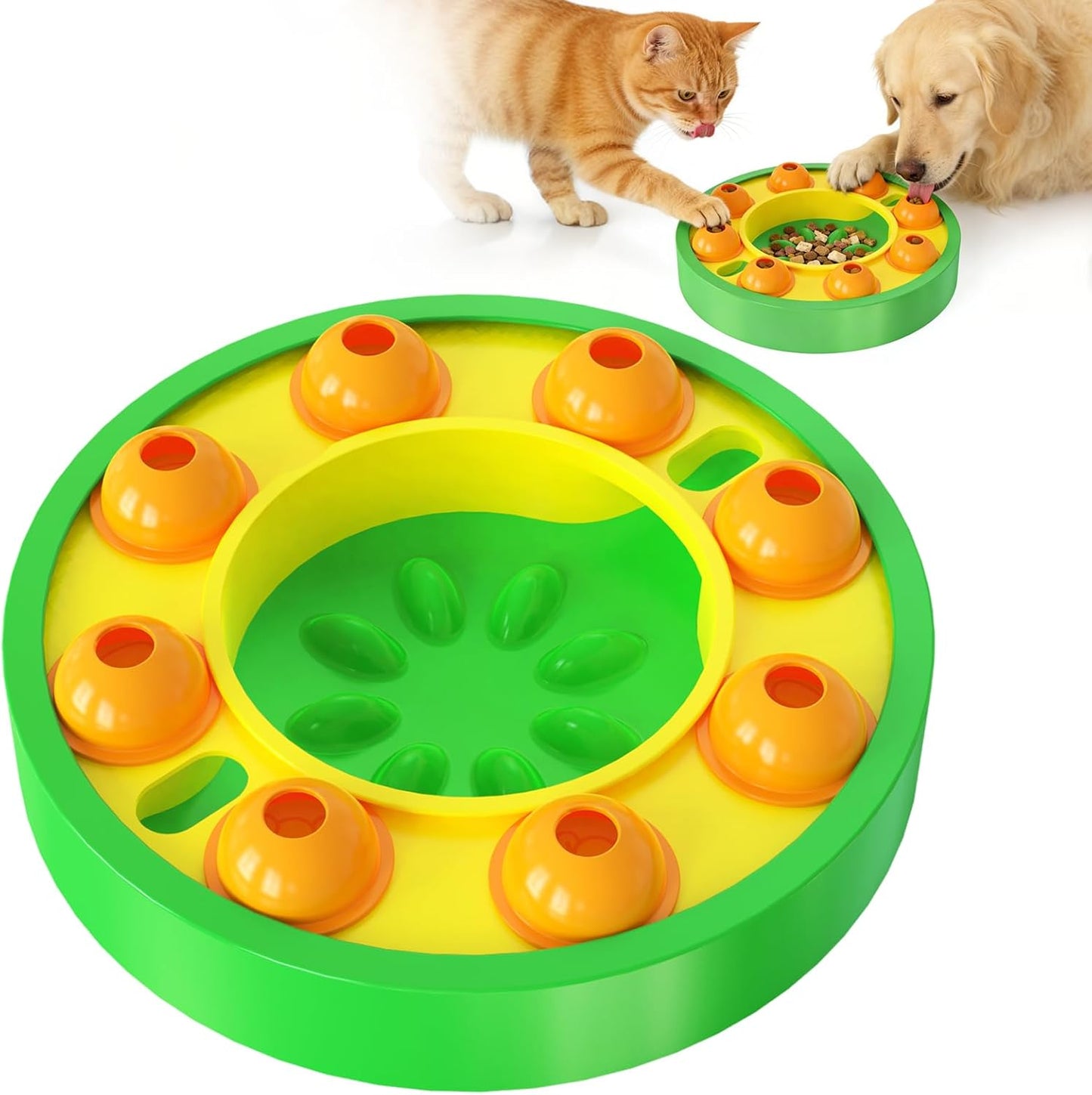 Interactive Dog Treat Puzzle Toys for IQ Training (Green Bowl)