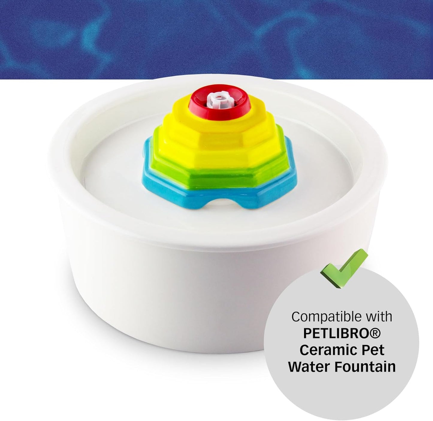 PET STANDARD Replacement Water Filter & 4 Pack Replacement Pre-Filter Sponges Compatible With PETLIBRO® 50oz/1.5L Automatic Ceramic Pet Fountain PLFF004, Pack of 8