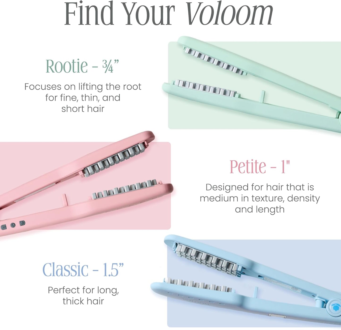 VOLOOM Classic 1-1/2” Inch Professional Volumizing Ceramic Flat Iron - Hair Volumizer & Styling Tool with Adjustable Temp & Auto Shut-Off for Lasting Volume for Thicker Hair - Heat Resistant Case