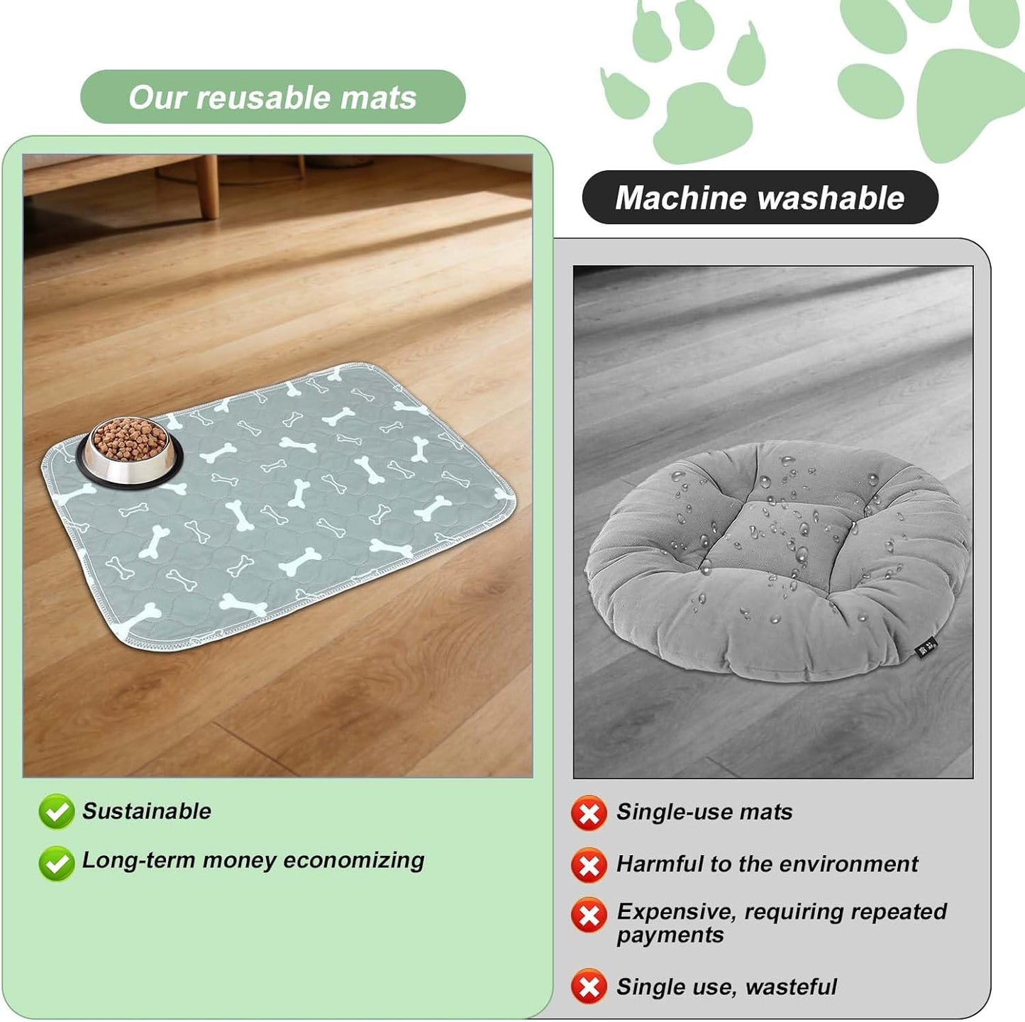 2pcs Pet Pads with Pheromones, 60x40cm/23.62x15.75in Reusable Washable Thickened Puppy Pee Pads for Dogs & Cats Leak-Proof & Anti-Slip Absorbent Pet Training Mat Supplies