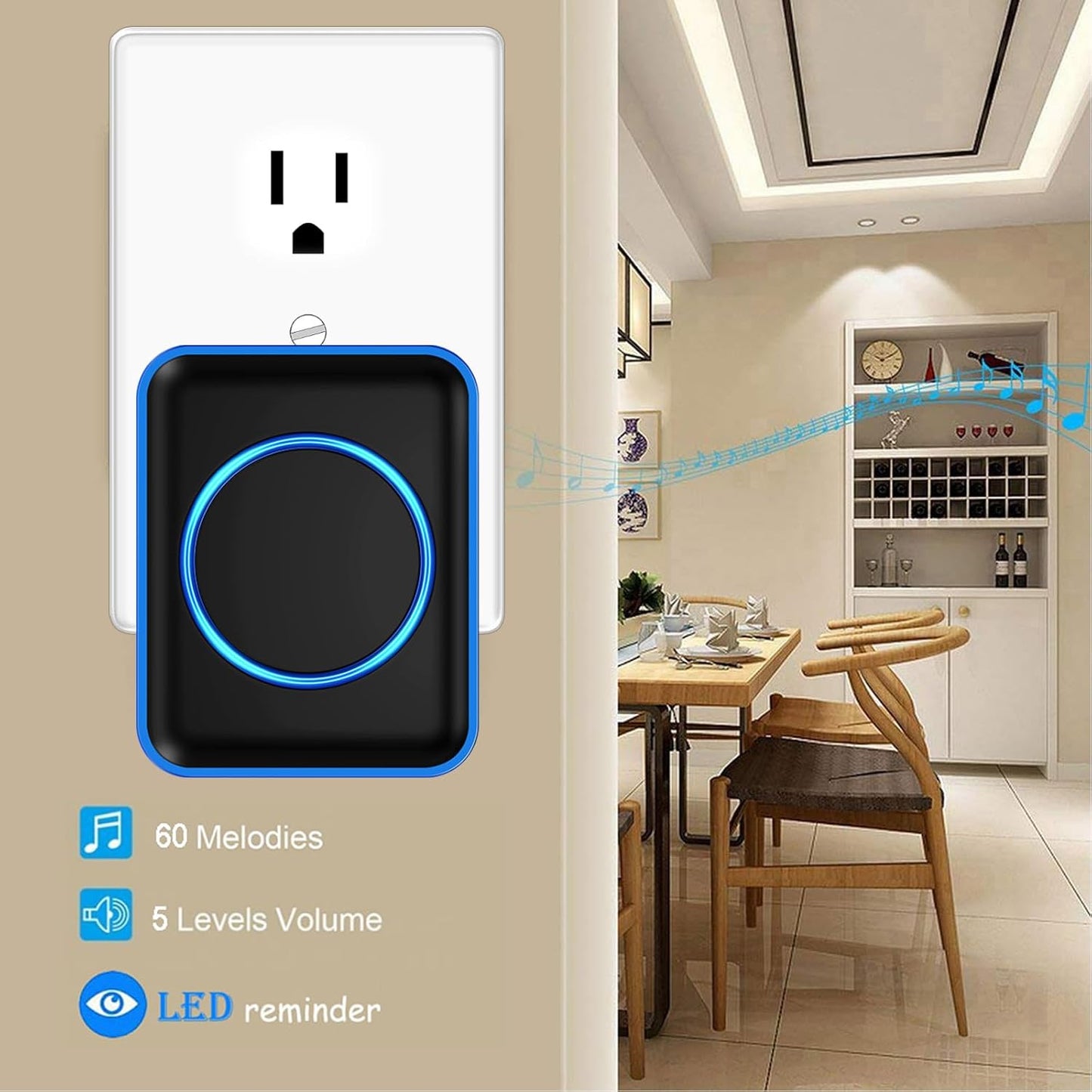 Caregiver Pager, FullHouse Wireless Call Button 1000+ Feet, SOS Alert Nurse Calling Elderly Fall Help System for Patient/Disabled Monitoring at Home, IP55 Waterproof