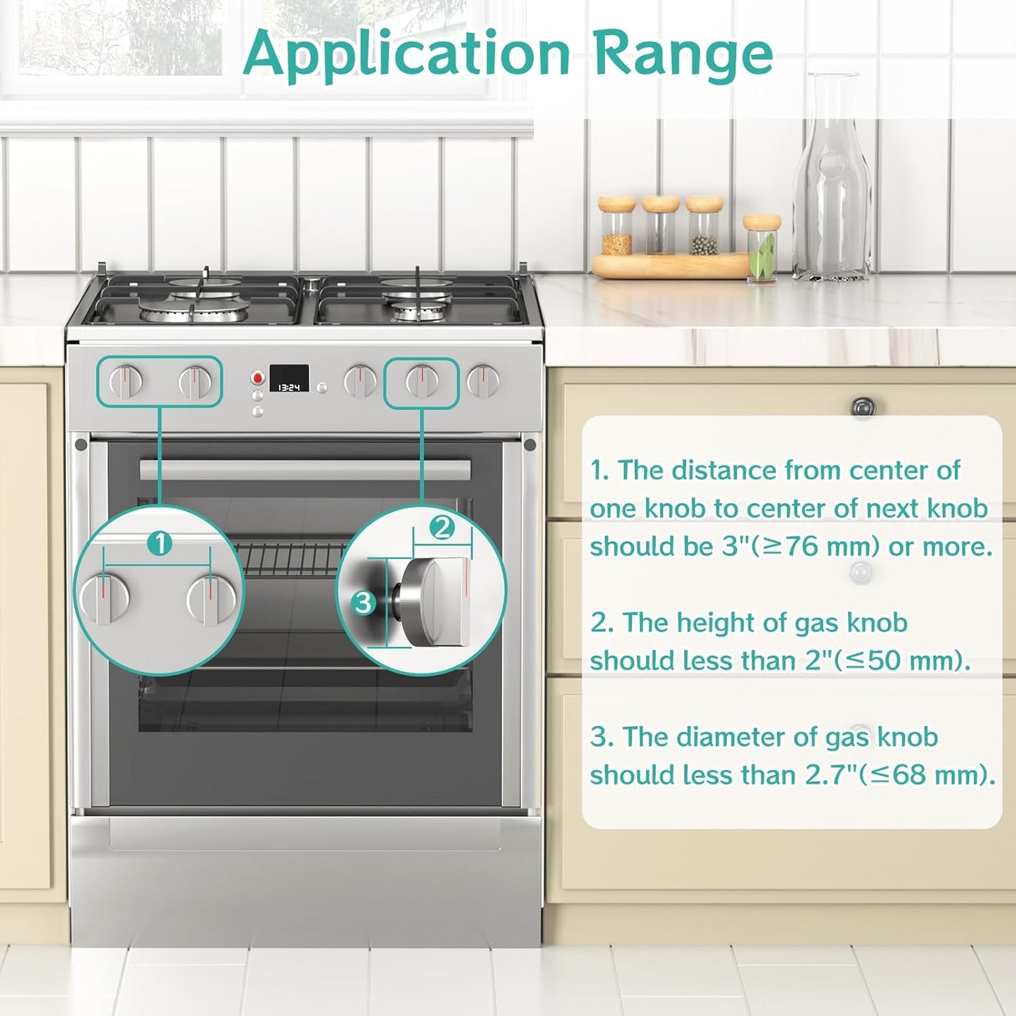Stove Knob Covers for Child Safety,AOSITE Upgraded Gas Knob Covers for Kids Stove Guard with Strong Adhesive, 5 Pack Durable Design Childproof Oven Knob Locks for Babies and Pets,No Screws or Drill