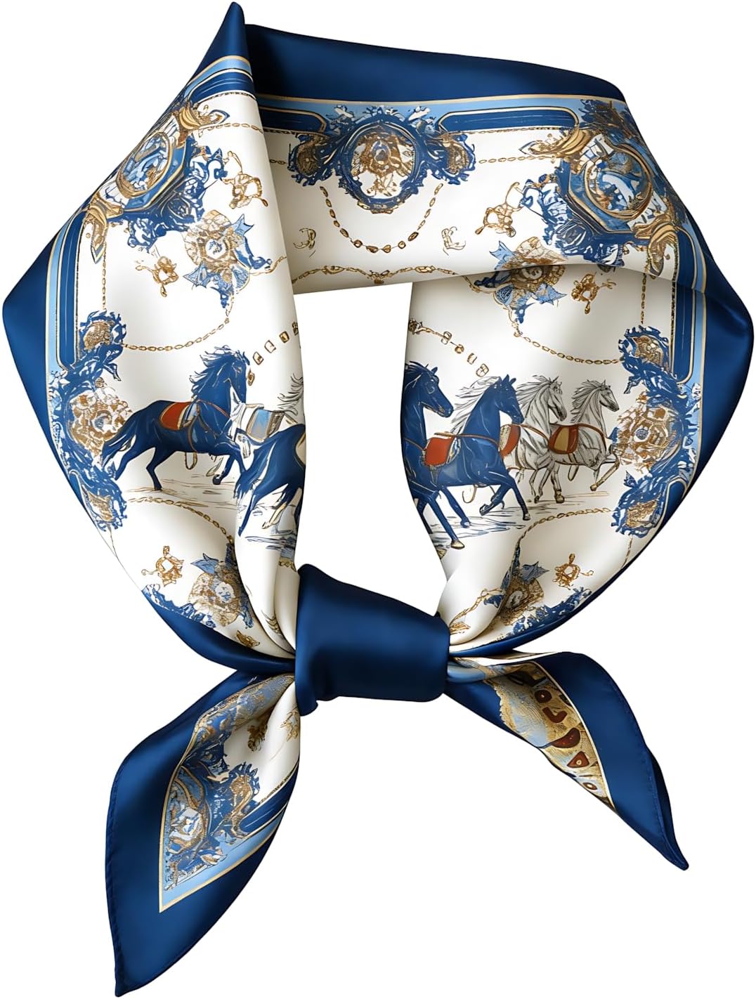 Head Scarf for Women Neck Scarf Horses Print Large Square Satin Wrap Hair Bandana 24" Silk Like Scarves