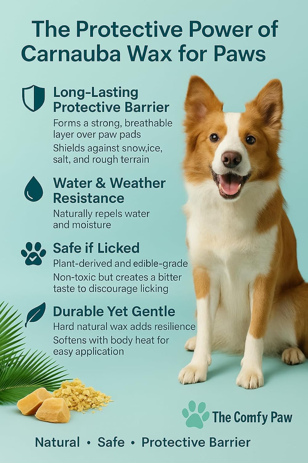 Dog Paw Balm & Moisturizer - with Gentle Extra Soft Microfiber Paw Pad Towel – Scent-Free, Lick-Safe Natural Repair Healer for Cracked Paws and Nose - Made in USA │ Year-Round Pad Protection