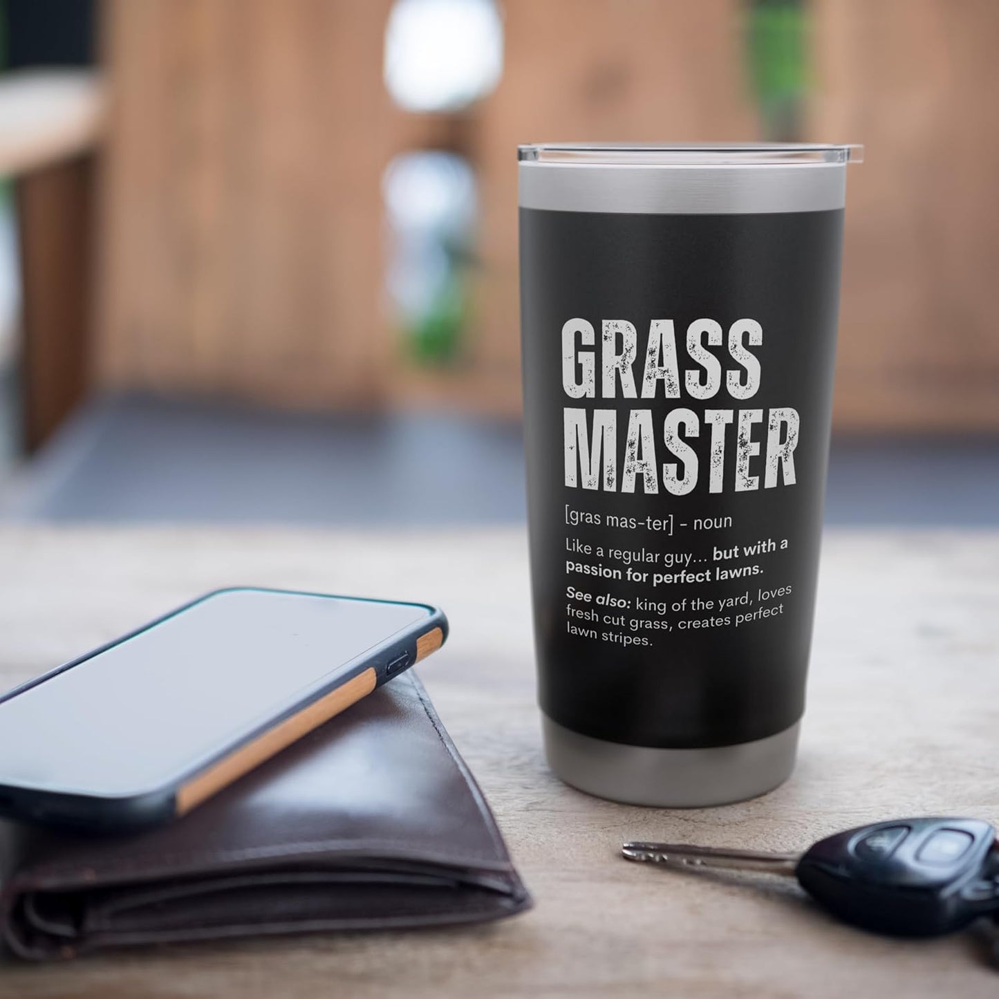 Grass Master Funny Lawn Care Gift for Yard Enthusiasts Stainless Steel Insulated Tumbler