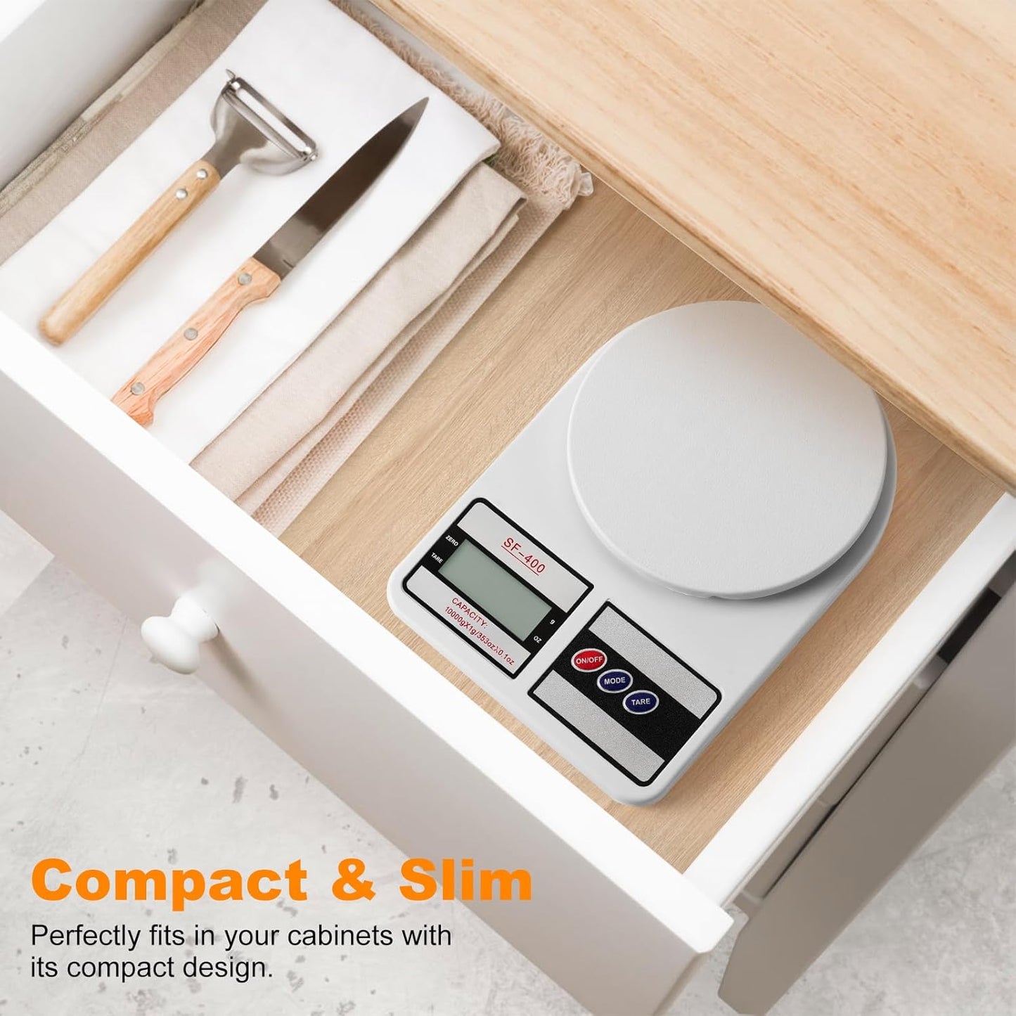 Partyreal Digital Kitchen Scale Capacity, Stainless Steel Food Scale with oz/g Units | Replaceable Battery Power | Ideal for Meal Prep, Cooking, Baking