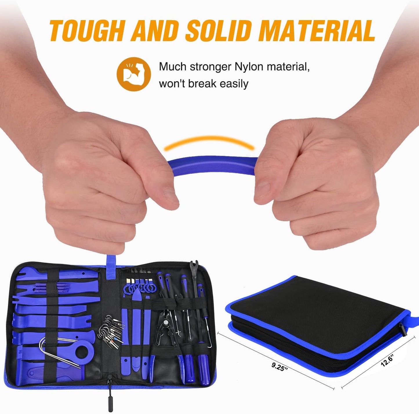 GOOACC 330Pcs Trim Removal Tool, Auto Push Pin Bumper Retainer Clip Set Fastener Terminal Remover Tool Adhesive Cable Clips Pry Kit Car Panel Radio Removal Auto Clip Pliers, Blue