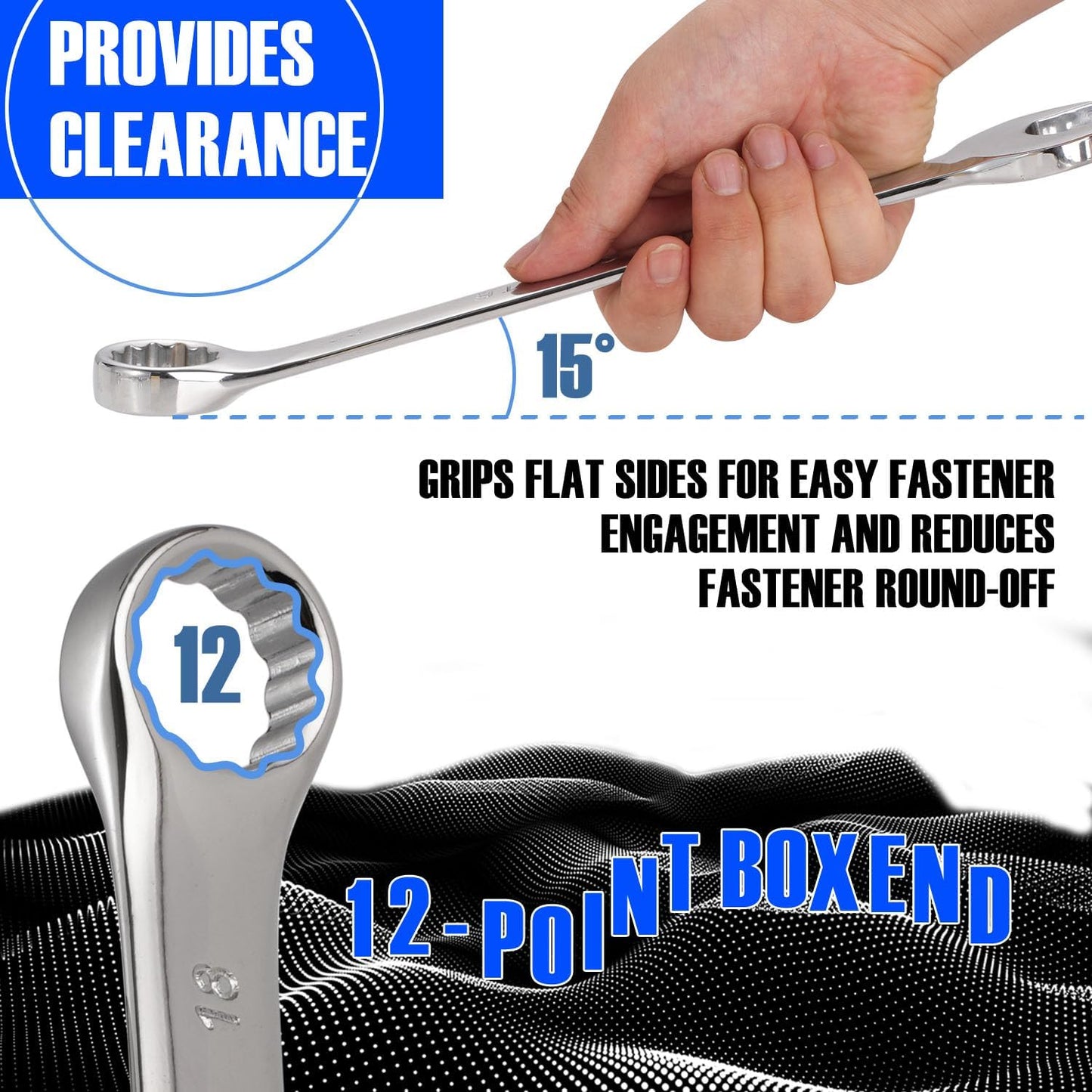 vivicreate 20-Piece Wrench Set, Metric Wrench Set 6mm-32mm, Combination Wrench Sets with Oxford Cloth Storage Bag for Home, Garage, Automotive Repair and Emergency Use - Made in India