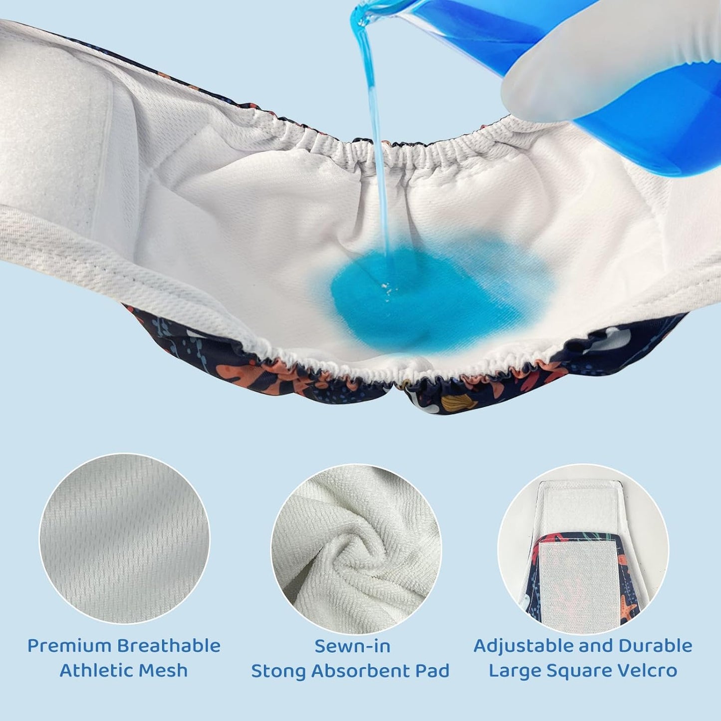 Male Dog Diapers Reusable High Absorbing Male Dog Wraps Washable Dog Diapers Male Small with Cute Patterns 5packs (S, 9” - 11” Waist)