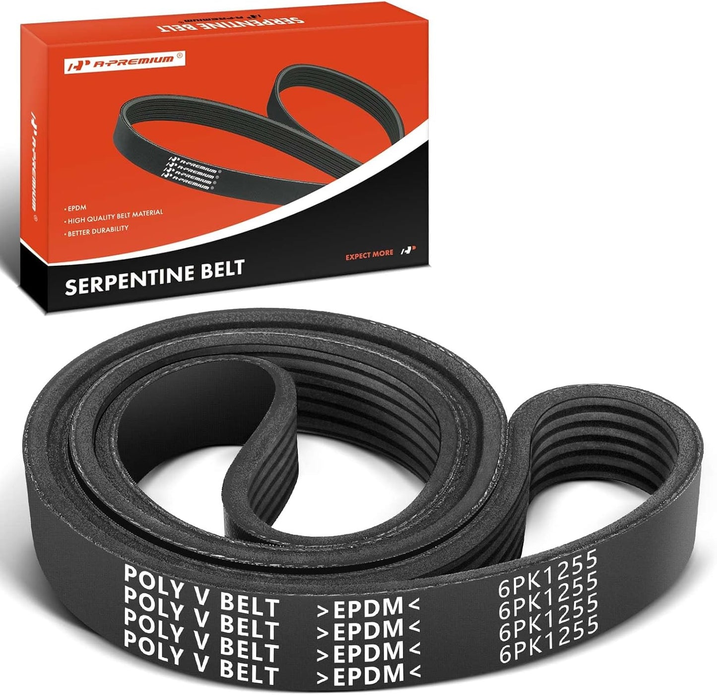 A-Premium 49.45 In Micro-V Serpentine Belt Fit For Toyota, Hyundai, Kia & Lexus Cars - Camry 2012-2017, RAV4, Elantra, Sonata, Accent, Tucson, Veloster, Kona, Soul, Optima, Rio, tC, NX350, Gas Only