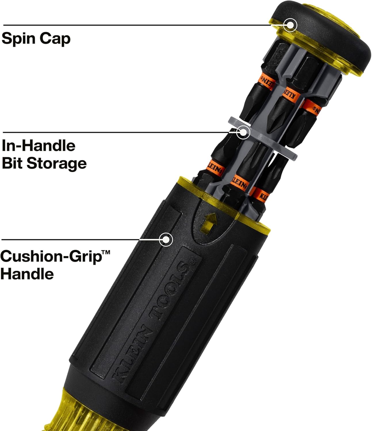 Klein Tools 32516HD KNECT 16-in-1 Impact-Rated Hybrid Screwdriver/Nut Driver, Magnetic, Flip Socket, 11 Bits, 2 Nut Drivers, 3/8-Inch Square Adapter