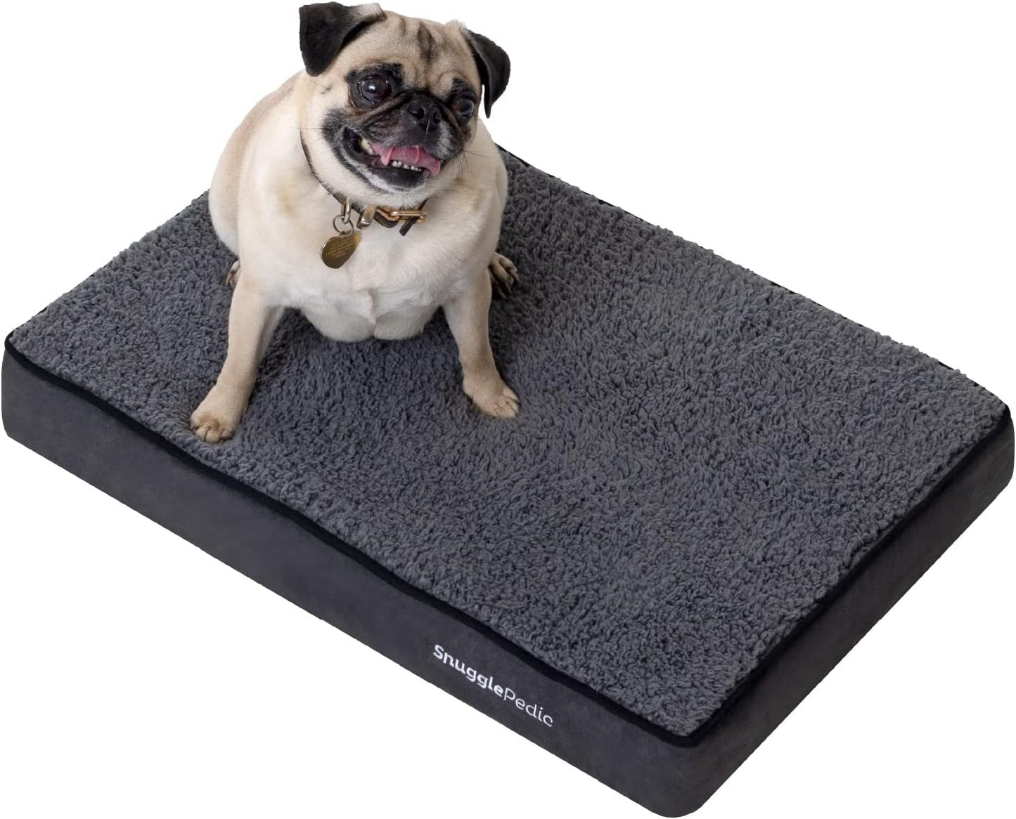 Snuggle-Pedic Memory Foam Dog Bed - Plush, Waterproof Pet Beds w/Removable Inner and Outer Cover, Anti-Slip Bottom, and Faux Suede Fabric - Orthopedic Dog Beds for Large Dogs