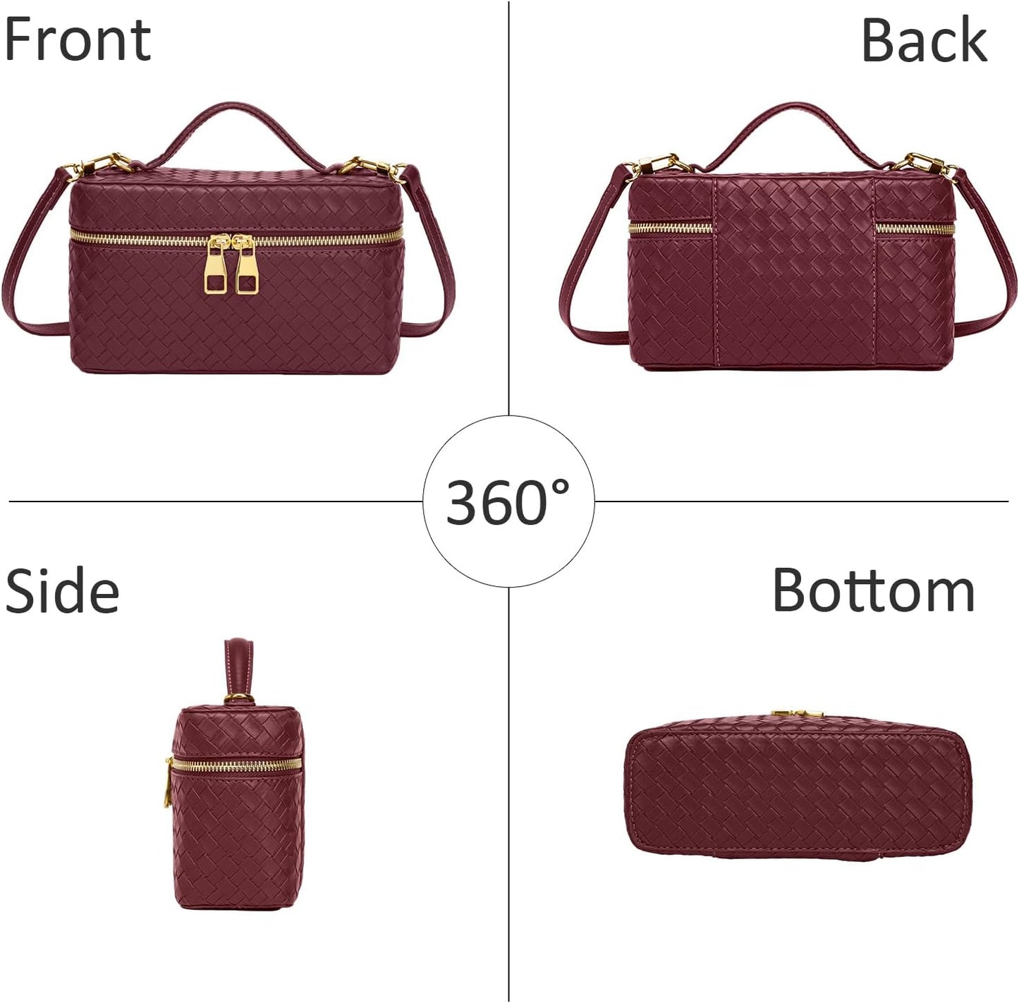 Trendy Shoulder Bags for Women Mini L19 Square Box Satchel Bag Cute PU Leather Crossbody Purse with Adjustable Strap