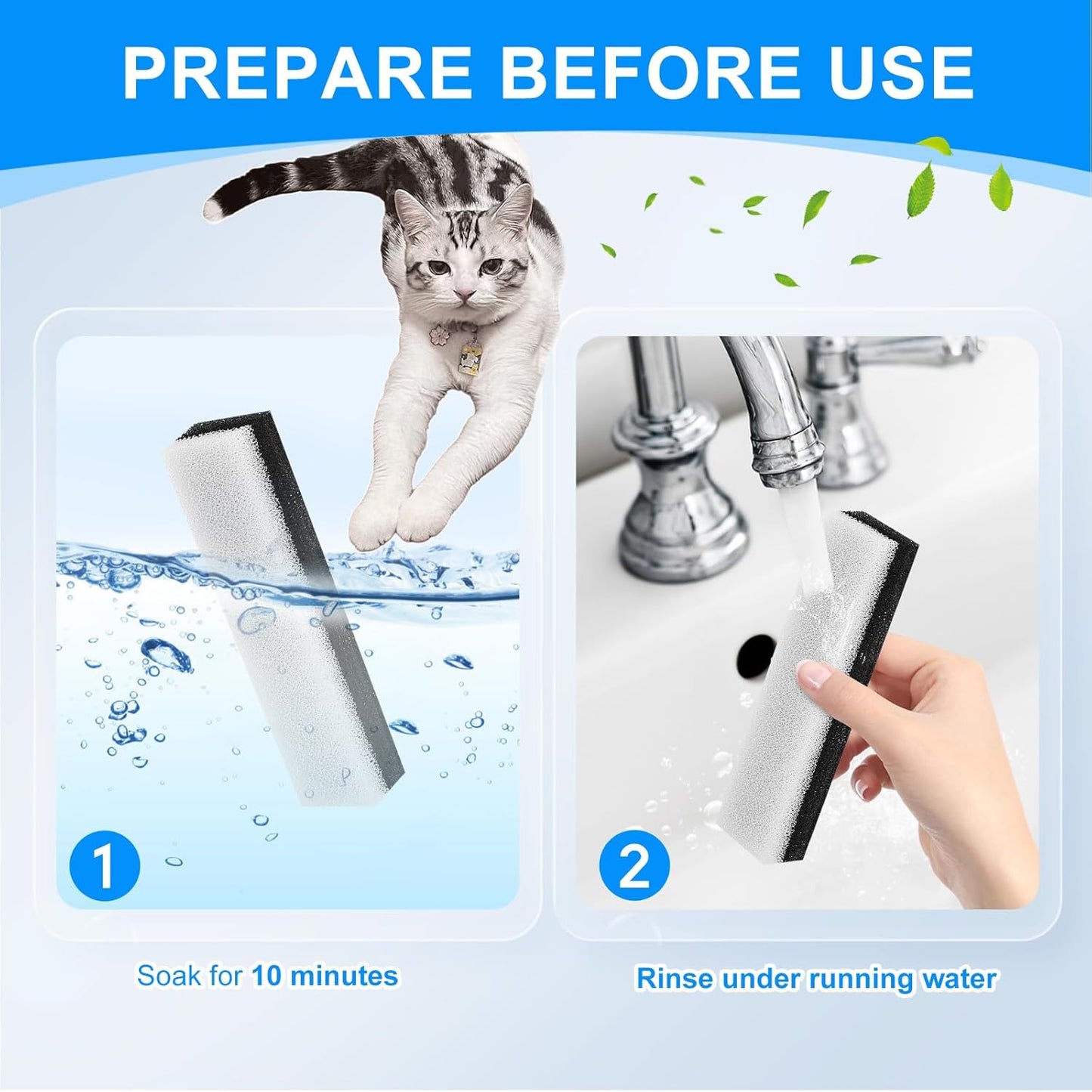 Cat Dog Water Fountain Filter, Pet Fountain Filters for WF020 Water Fountain, Keep Water Fresh and Clean (12 Pack)