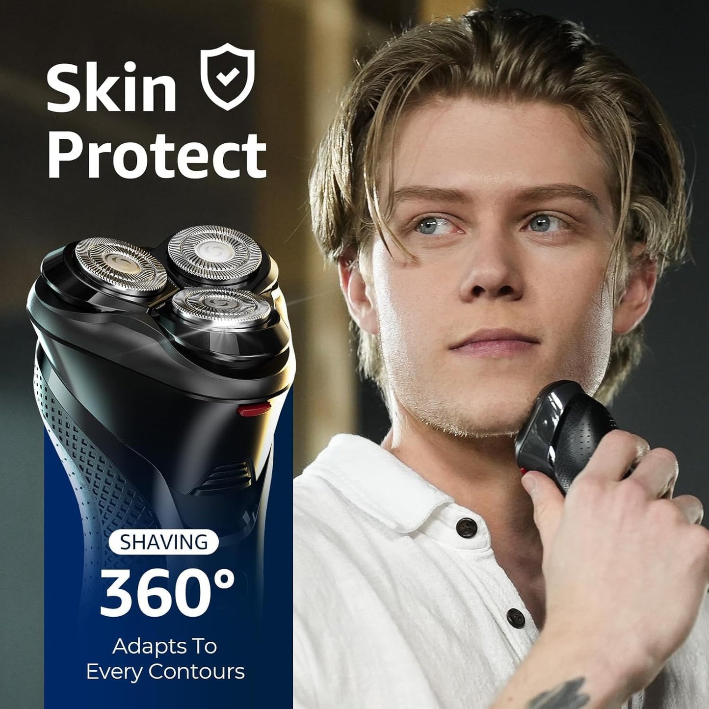 3-in-1 Electric Razor for Men: IPX7 Waterproof Electric Shavers for Men with Turbo Speed & Precision Blades, Cordless TraWDvel Kit for Beard Nose Sideburns, Exotic Black