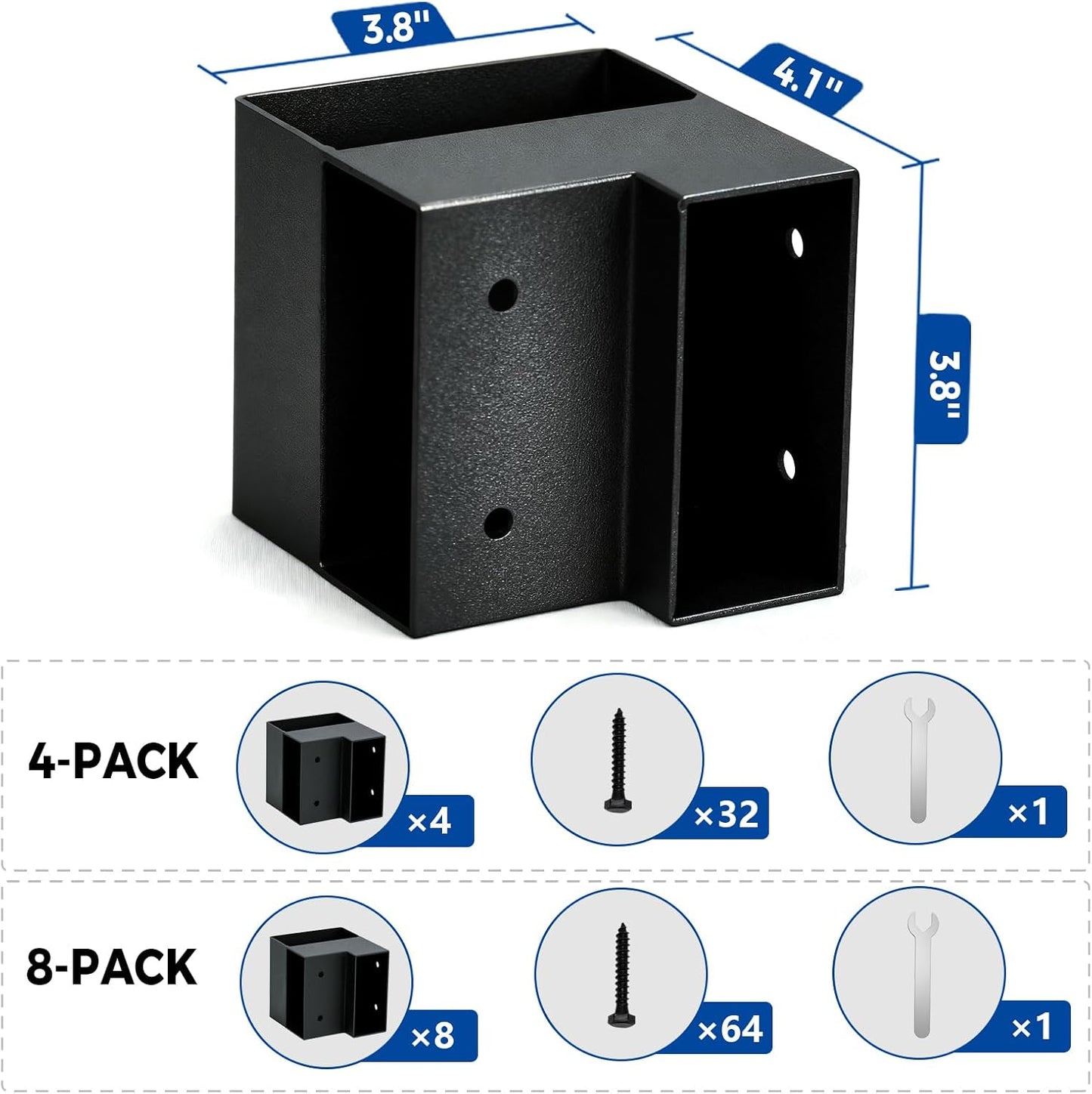 Heavy Duty Workbench Bracket Kit - 3-Way Corner Brackets, 8-Pack Right Angle DIY Workbench Kit for 2x4 Lumber (Actual 1.5"x3.5"), Indoor/Outdoor Shelving, Garage Shelves, Work Table, Planer Stands