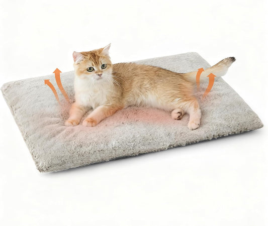 Bedsure Self Warming Cat Bed, Extra Warm Self Heating Mat for Cats & Dogs Non Electric, Anti-Slip Small Thermal Pet Pad Indoor with Removable Washable Cover, 24" x 18",Brown