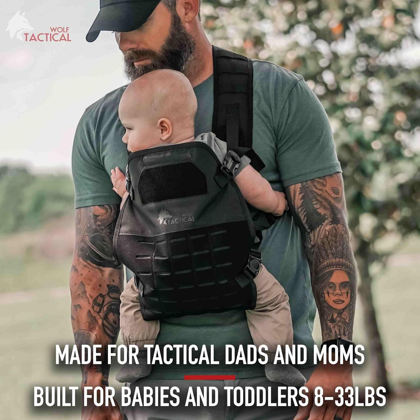 WOLF TACTICAL Toddler and Baby Carrier for Men - Dad Baby Military Mens Baby Carrier for Infants and Toddlers