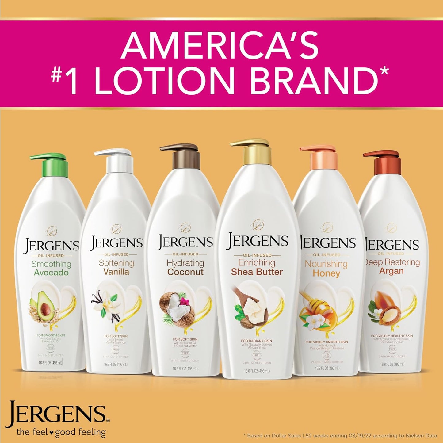 Jergens Deep Restoring Argan Oil Moisturizer, Soothing Body and Hand Lotion with Reviving Argan Oil and Vitamin E, Oil-Infused, Dermatologist Tested, 16.8 oz
