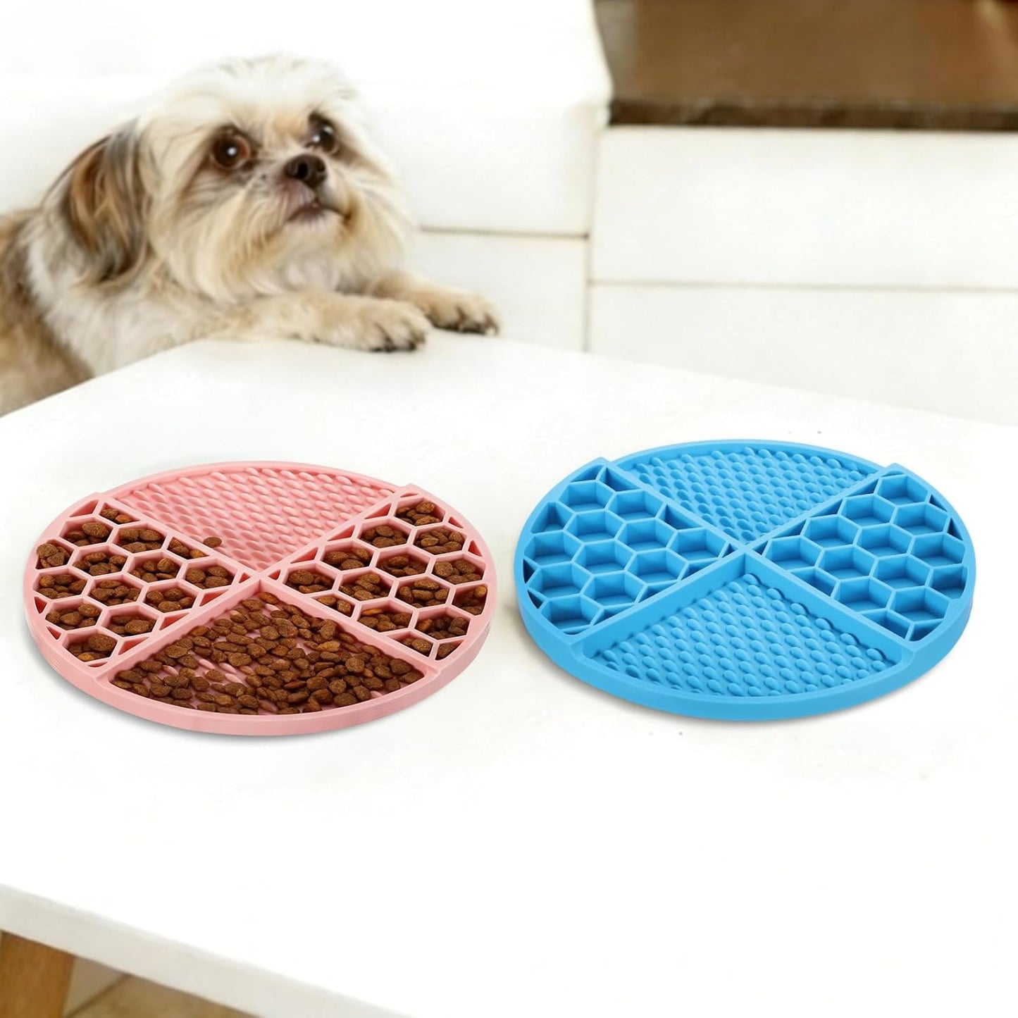 Slow Feeder Dog Bowls, Puzzle Slow Eater Dog Food Bowl, (Purple & Diameter: 6.3"), Intended for Fast Eater Small/Medium Dogs/Helps Prevent Abdominal Gas Anti-Choking
