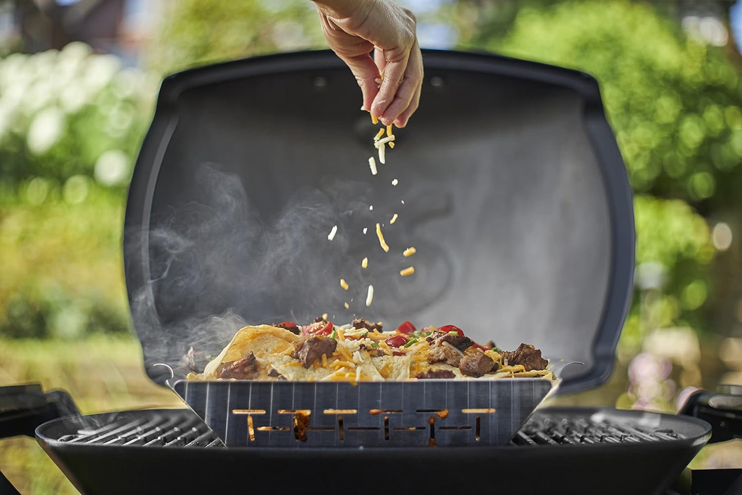 Weber Deluxe Grilling Basket – Stainless Steel Grill Basket for Vegetables, Seafood & Small Foods, Durable BBQ Cooking Accessory for Charcoal and Gas Grills