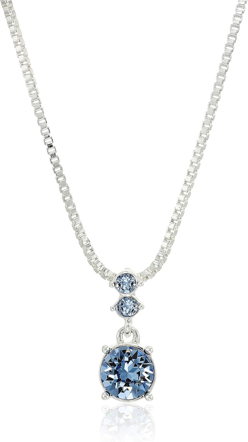 Nine West Women's Purple Necklace Earring Set Silver Tone