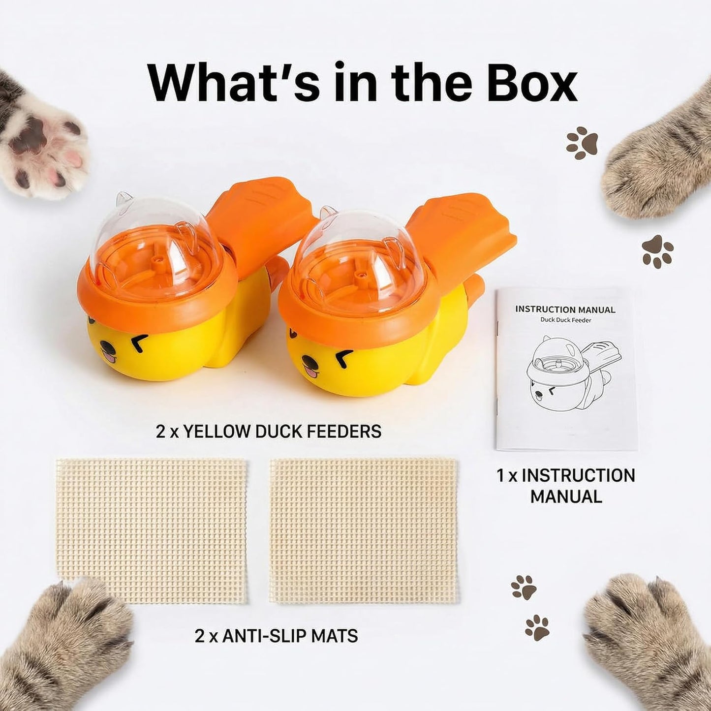 2-Pack Interactive Dog Treat Dispenser Toy, Press-Type Puzzle Cat Feeder for IQ Training and Mental Stimulation, Slow Feeder Enrichment Toy for Small to Mid-Size Dogs and Cats, Orange-Yellow
