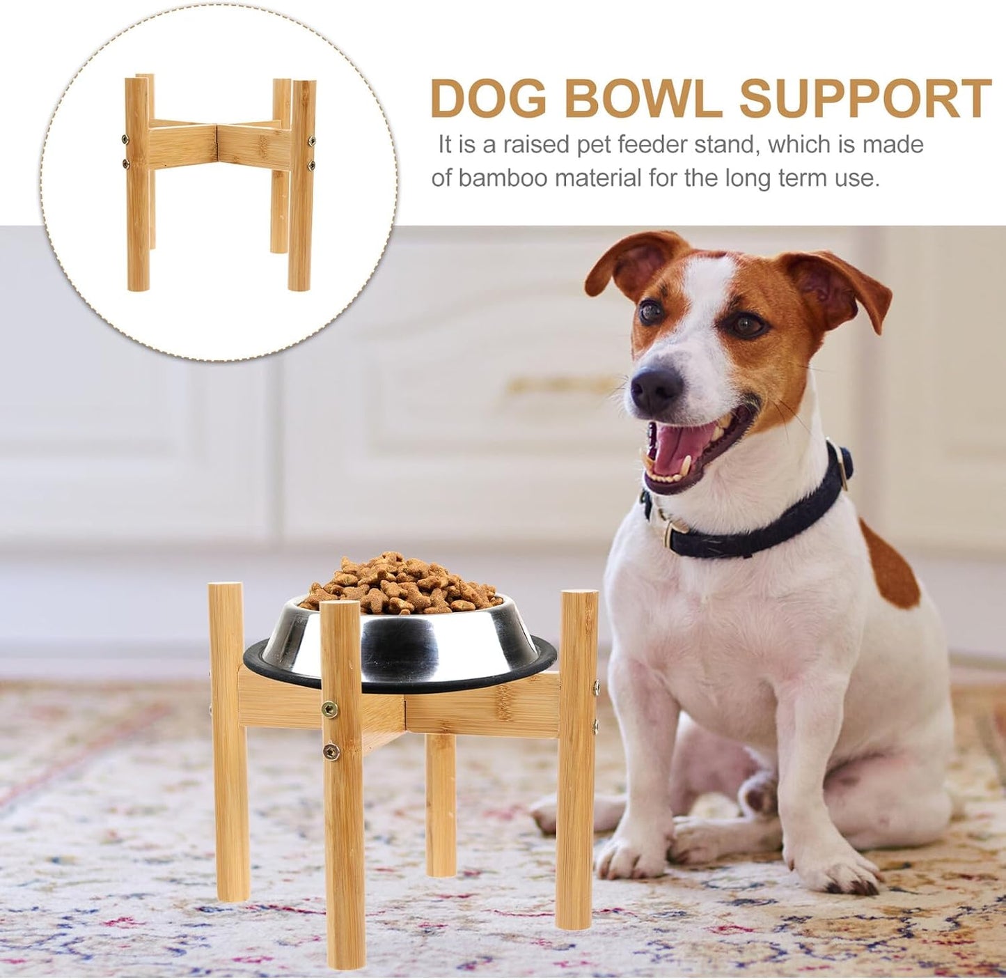 Milisten Elevated Dog Bowl Stand Food Bowl Holder Neck Protection Pet Feeder Rack Small Size Raised Feeding Station for Puppies and Small Dogs