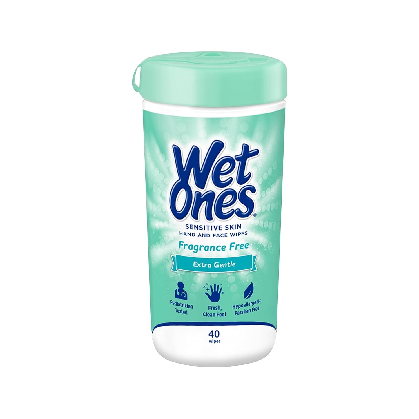 Wet Ones Hand and Face Wipes for Sensitive Skin, Unscented | Wet Ones Sensitive Skin Wipes for Hands and Face, 40 ct. Canister