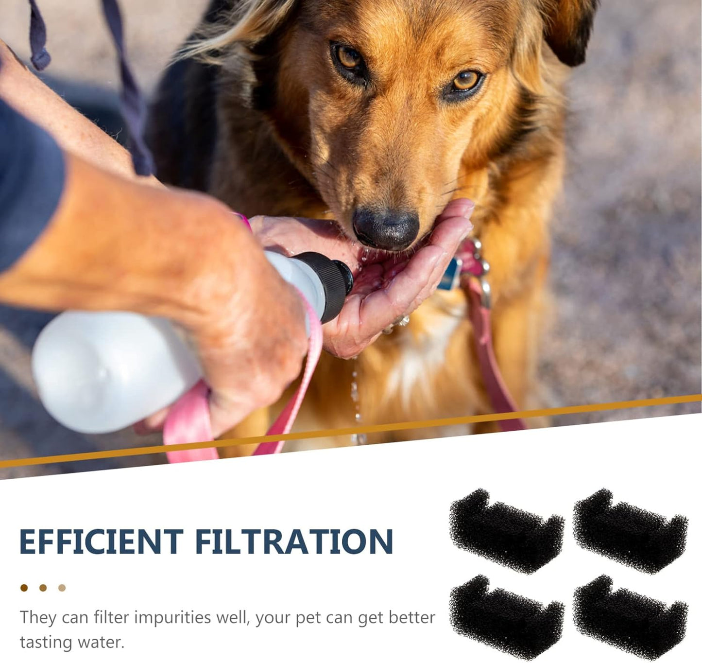 Happyyami 4pcs Pet Water Fountain Replacement Sponge Filter Elements u Compatible for Cleaner Fresher Drinking Water for Cats and Dogs