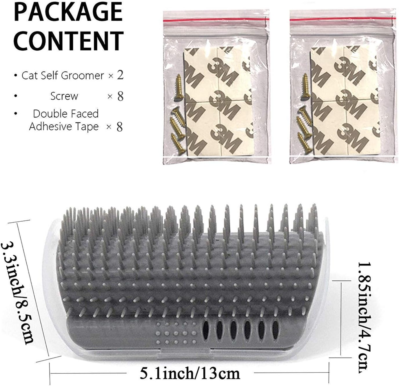 Kingtree Cat Corner Scratcher Self Groomer with Catnip, 2 Pack Softer Cat Face Scratchers Wall Corner Grooming Massage Combs for Long & Short Fur Cats